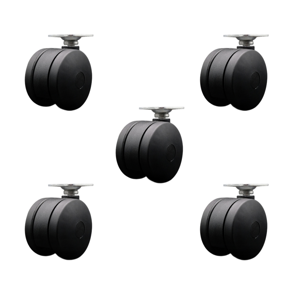 3 Inch Extra Large Heavy Duty Office Chair Wheels - Nylon Twin Wheels - 1-1/2 Inch by 1-1/2 Inch Overall Top Plate – 825 lbs. Total Capacity – Set of 5 – Service Caster Brand — photo 1