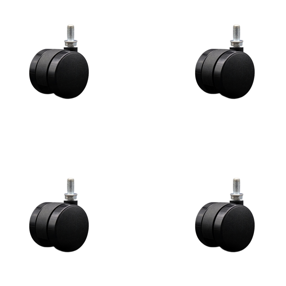 2 Inch Office Chair Wheels - Nylon Twin Wheels - 3/8" - 16 TPI x 3/4" Threaded Stems – 300 lbs. Total Capacity – Set of 4 – Service Caster Brand — photo 1