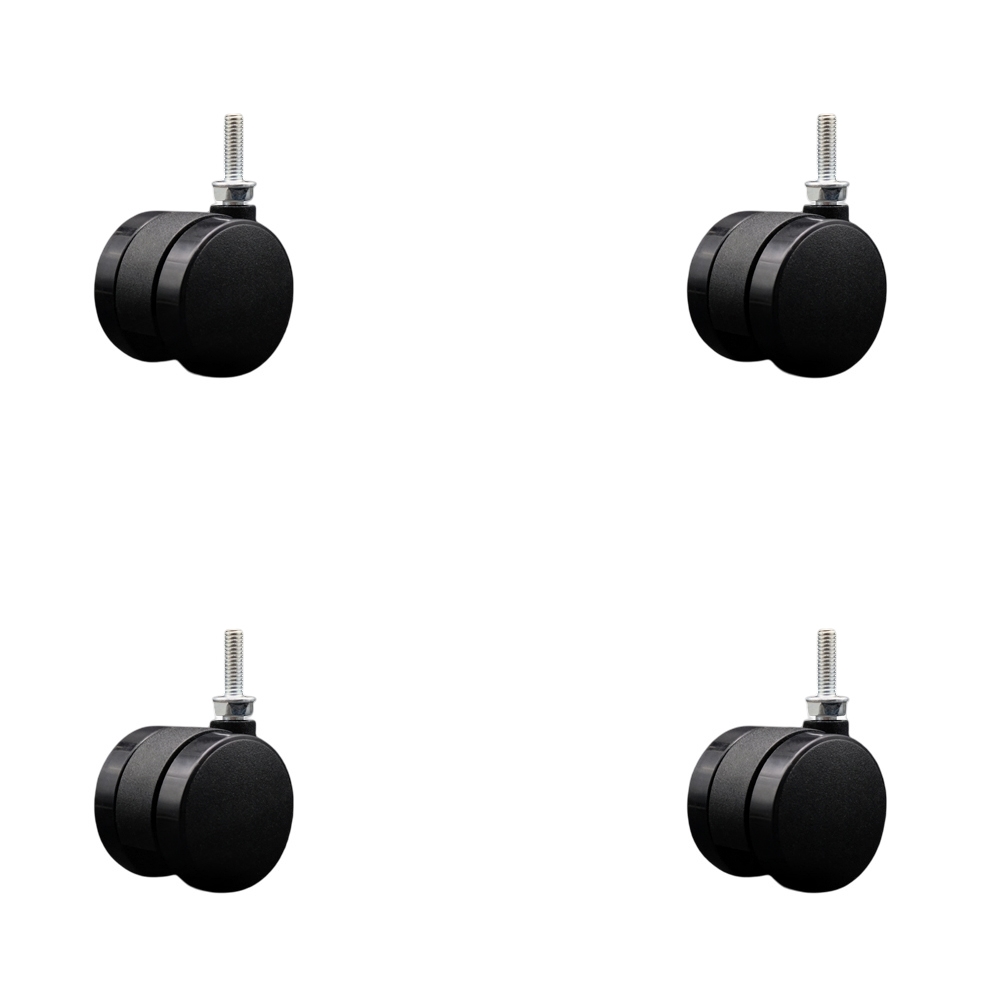 2 Inch Office Chair Wheels - Nylon Twin Wheels - 5/16" - 18 TPI x 1" Threaded Stems – 300 lbs. Total Capacity – Set of 4 – Service Caster Brand — photo 1