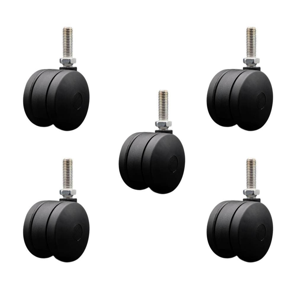 3 Inch Extra Large Heavy Duty Office Chair Wheels - Nylon Twin Wheels - 1/2" - 13 TPI x 1-1/2" Threaded Stems – 825 lbs. Total Capacity – Set of 5 – Service Caster Brand — photo 1