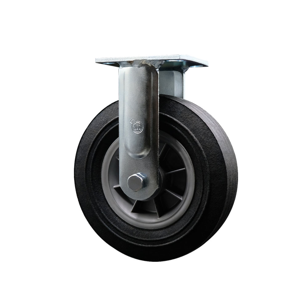 BBQ Smoker Grill Flat Free All Terrain Rigid Caster – 8 Inch Easy Rolling, Maintenance Free Solid Rubber Wheel – No Flat Industrial Grade Caster Wheel – Service Caster Brand — photo 1