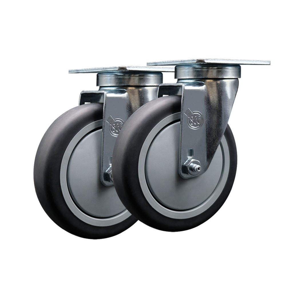 Service Caster Brand Replacement Set for Winco Caster CT-33 - Swivel Top Plate Caster with 5 Inch Thermoplastic Rubber Wheel - 600 lbs. Total Capacity - Set of 2