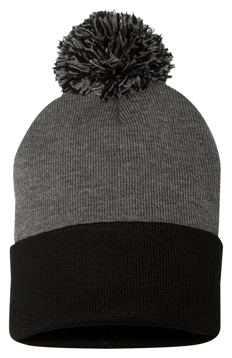 Sportsman Pom Pom Knit Cap SP15 12" Beanie Winter Hat Team School