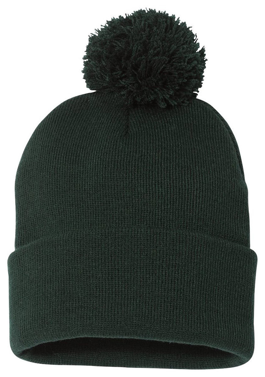 Sportsman Pom Pom Knit Cap SP15 12" Beanie Winter Hat Team School