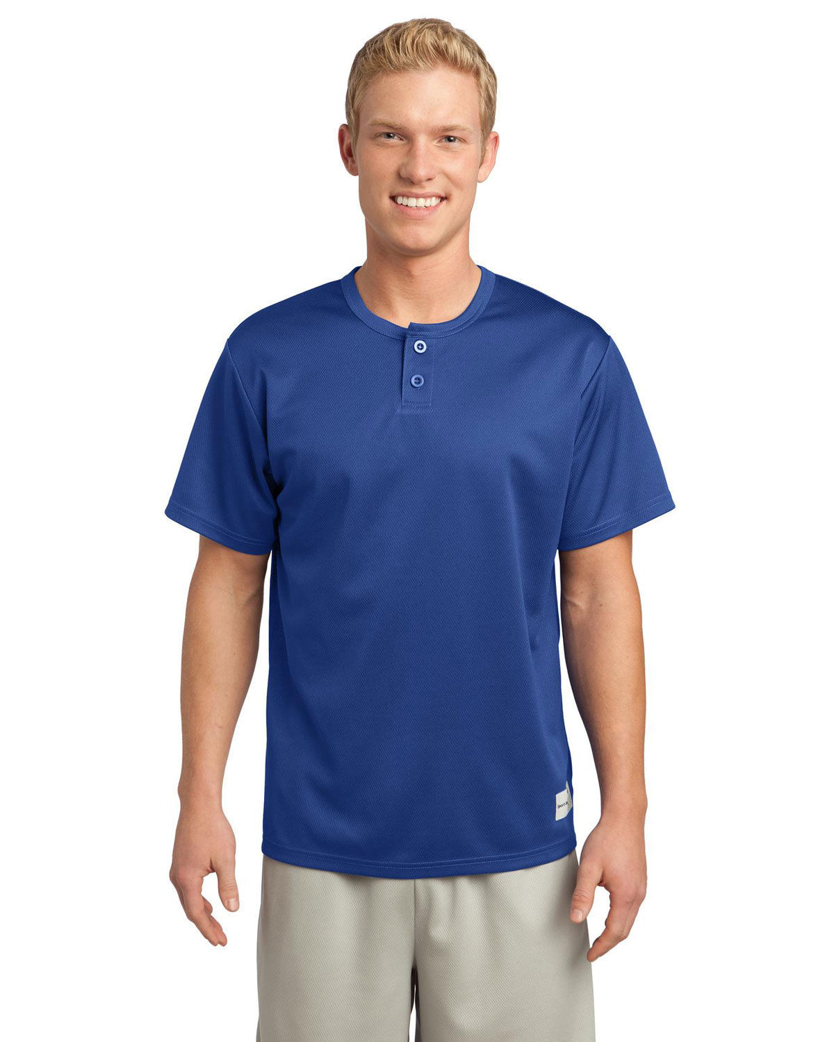 SportTek Men's New Short Sleeve Dri Fit Polyester Henley Shirt XS4XL