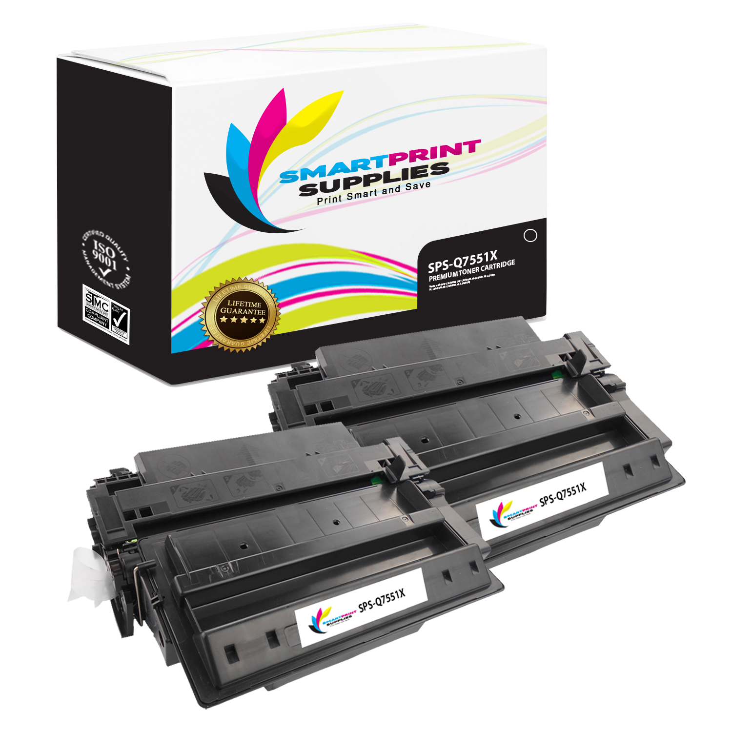 2 Pack Smart Print Supplies Compatible 51X Q7551X MICR Black High Yield Toner Cartridge Replacement for HP Laserjet P3005 M3035 Printers 13,000 Pages