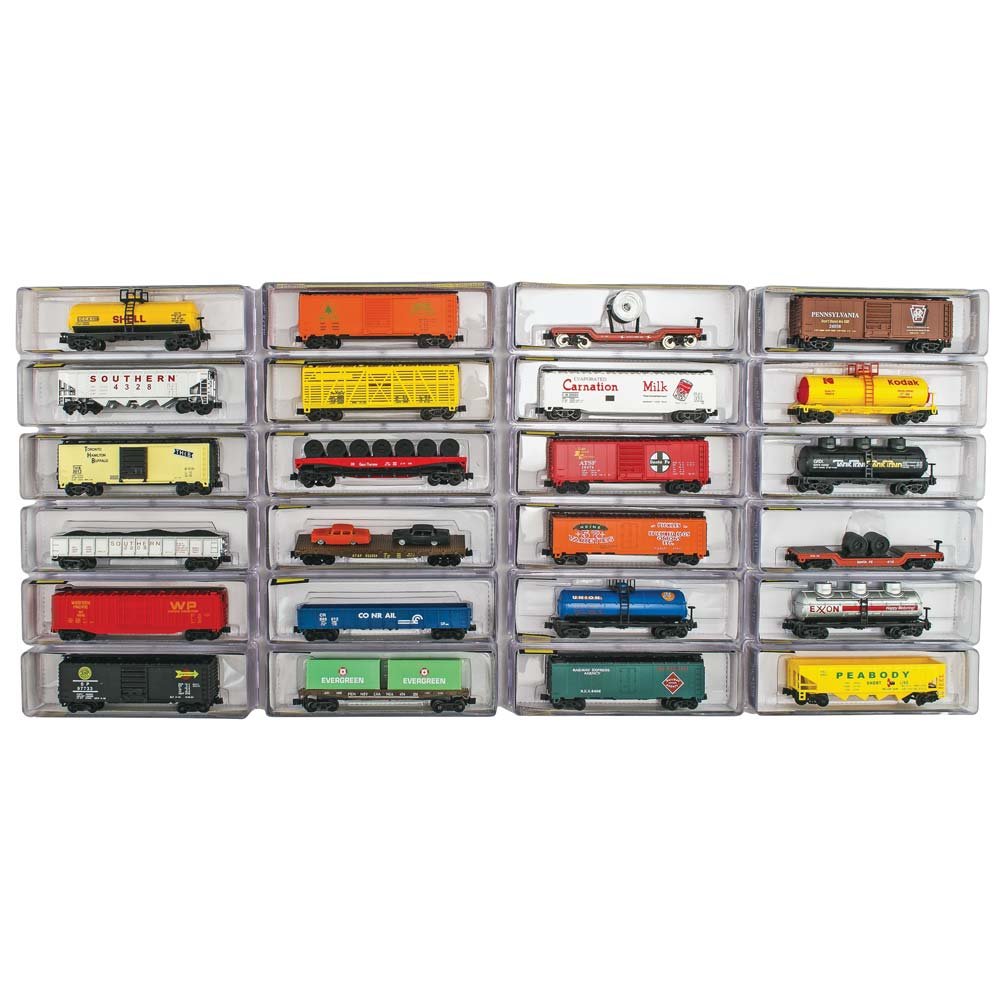 Model Power 89653 N Scale Freight Car Assortment With 24 Cars knuckle