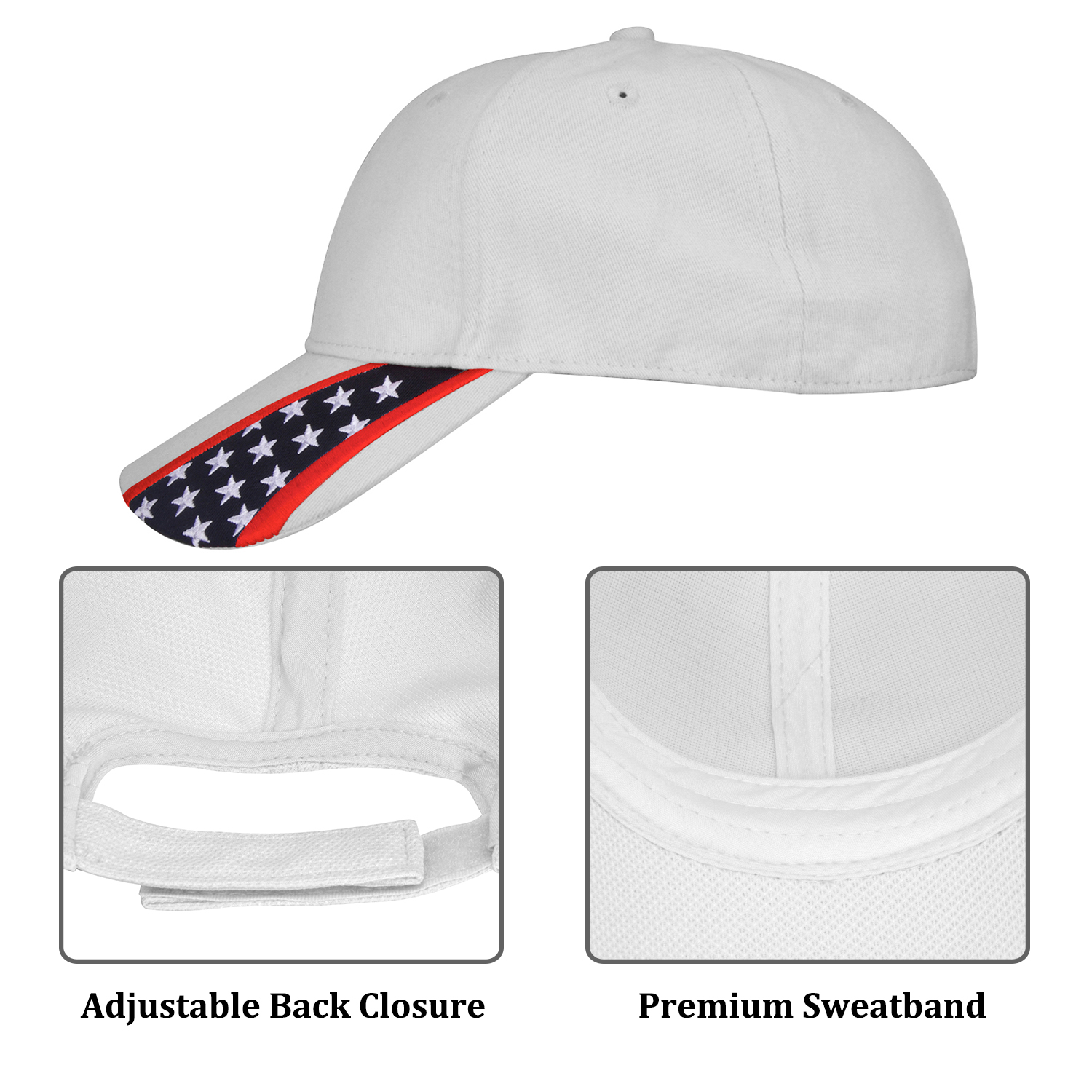 VIONLAN American Flag Baseball Cap - Adjustable Low Profile Hat For Men & Women (Navy)