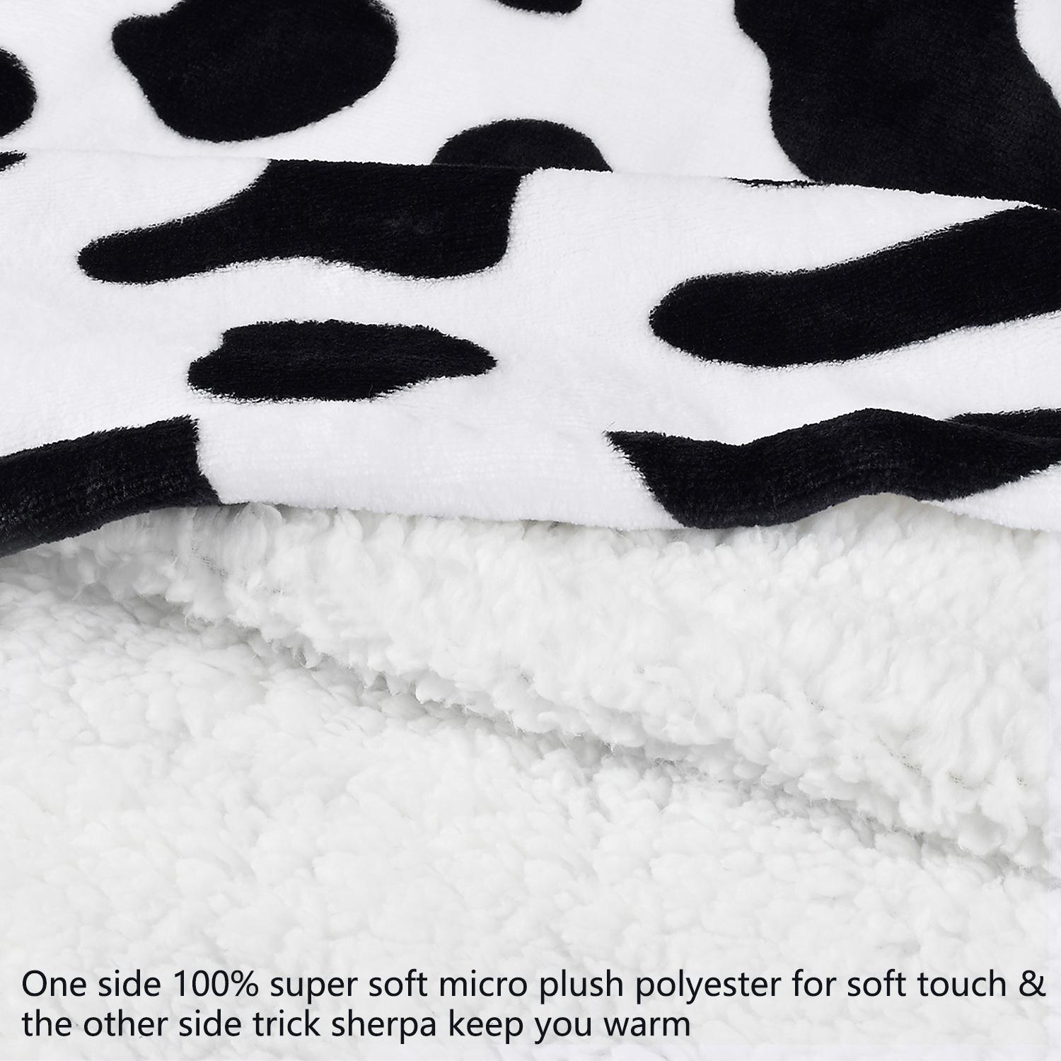 Blanket Sweatshirt Sherpa Dalmatian Fleece Oversized Hoodie with Pocket - Bild 3 von 7