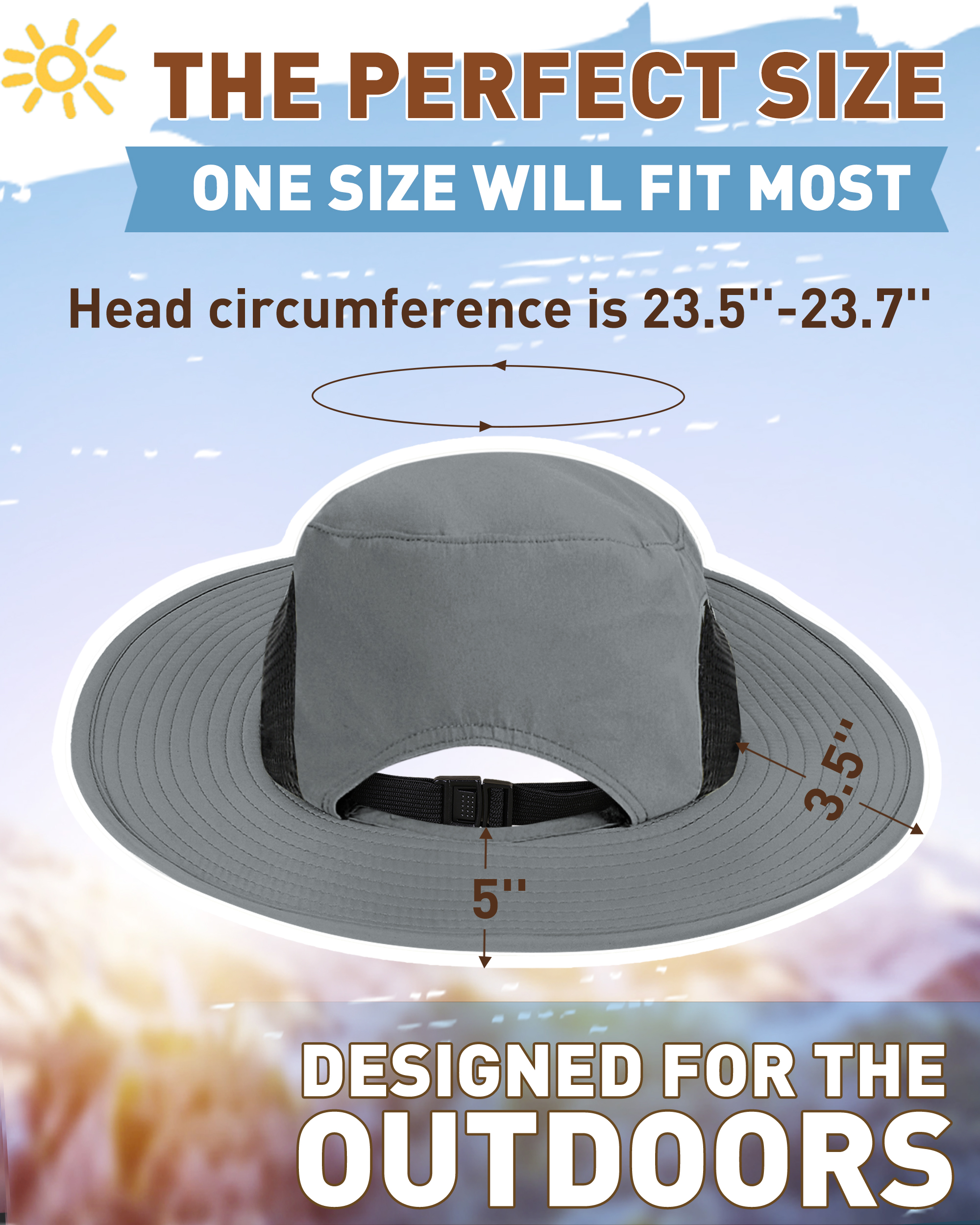 Solaris Wide Brim Sun Hat With Neck Flap – UPF 50, Breathable & Adjustable For Men