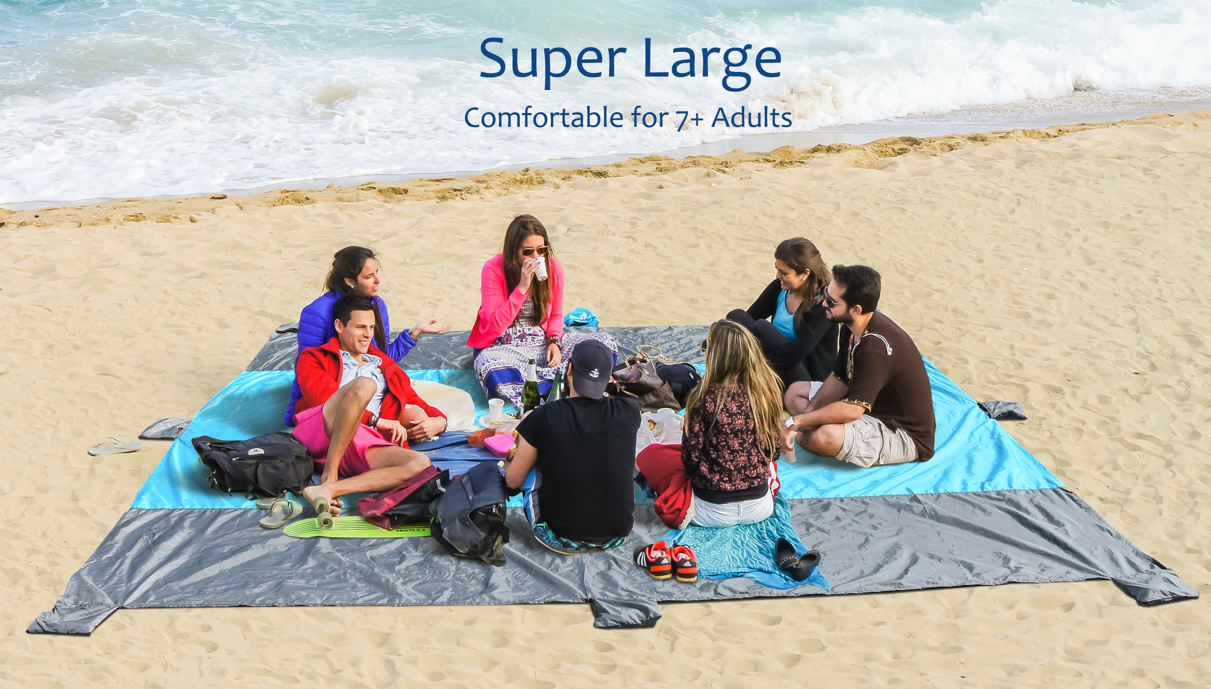 Beach Mat Outdoor Picnic Blanket Rug Mattress Camping Waterproof Sand Free Pad - Picture 9 of 24