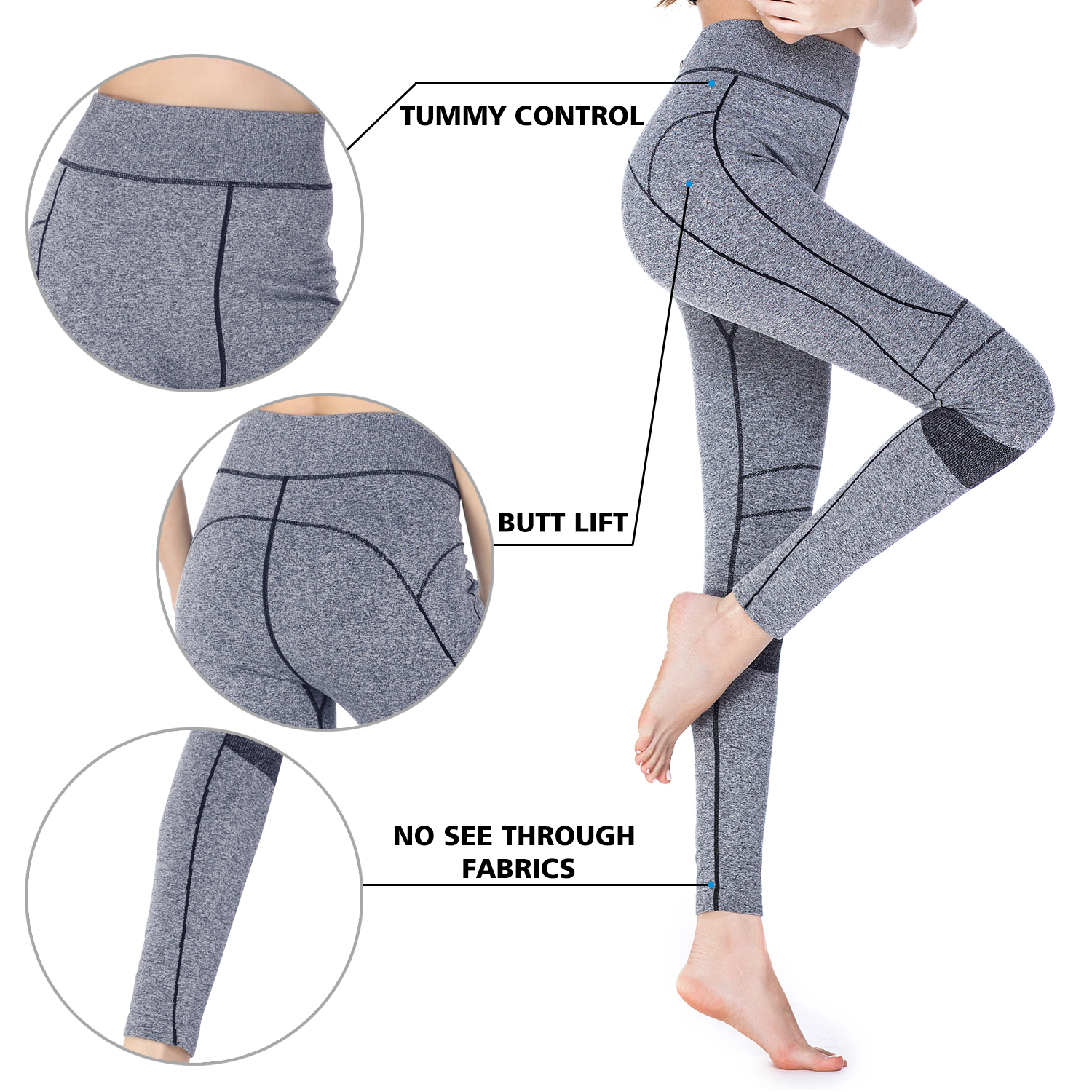 Womens Seamless High Waist Running Leggings Workout Push Up Stretchy Yoga Pants - Picture 17 of 27