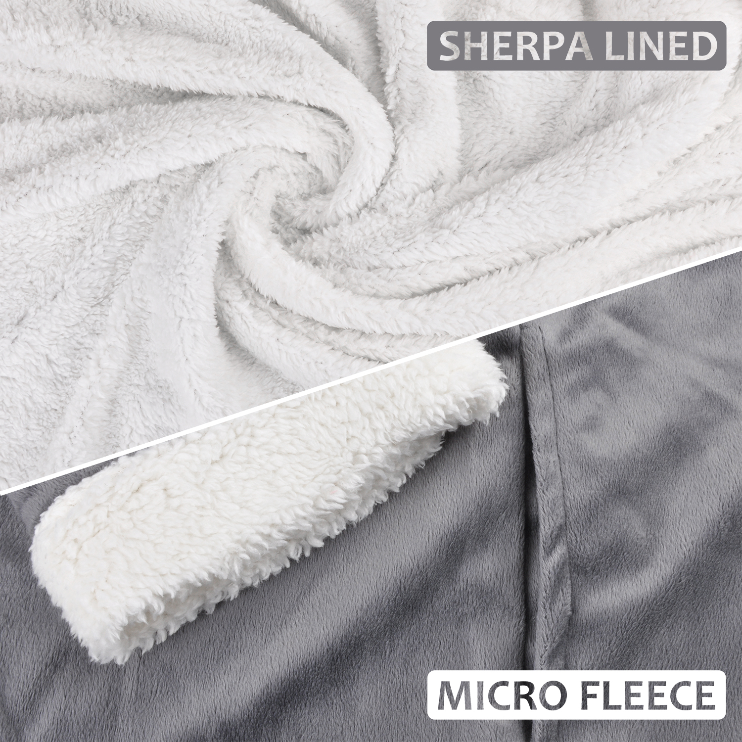 Womens Ladies Fluffy Robe Soft Fleece Plush Warm Sherpa Night Spa Bathrobe GRAY - Picture 3 of 5