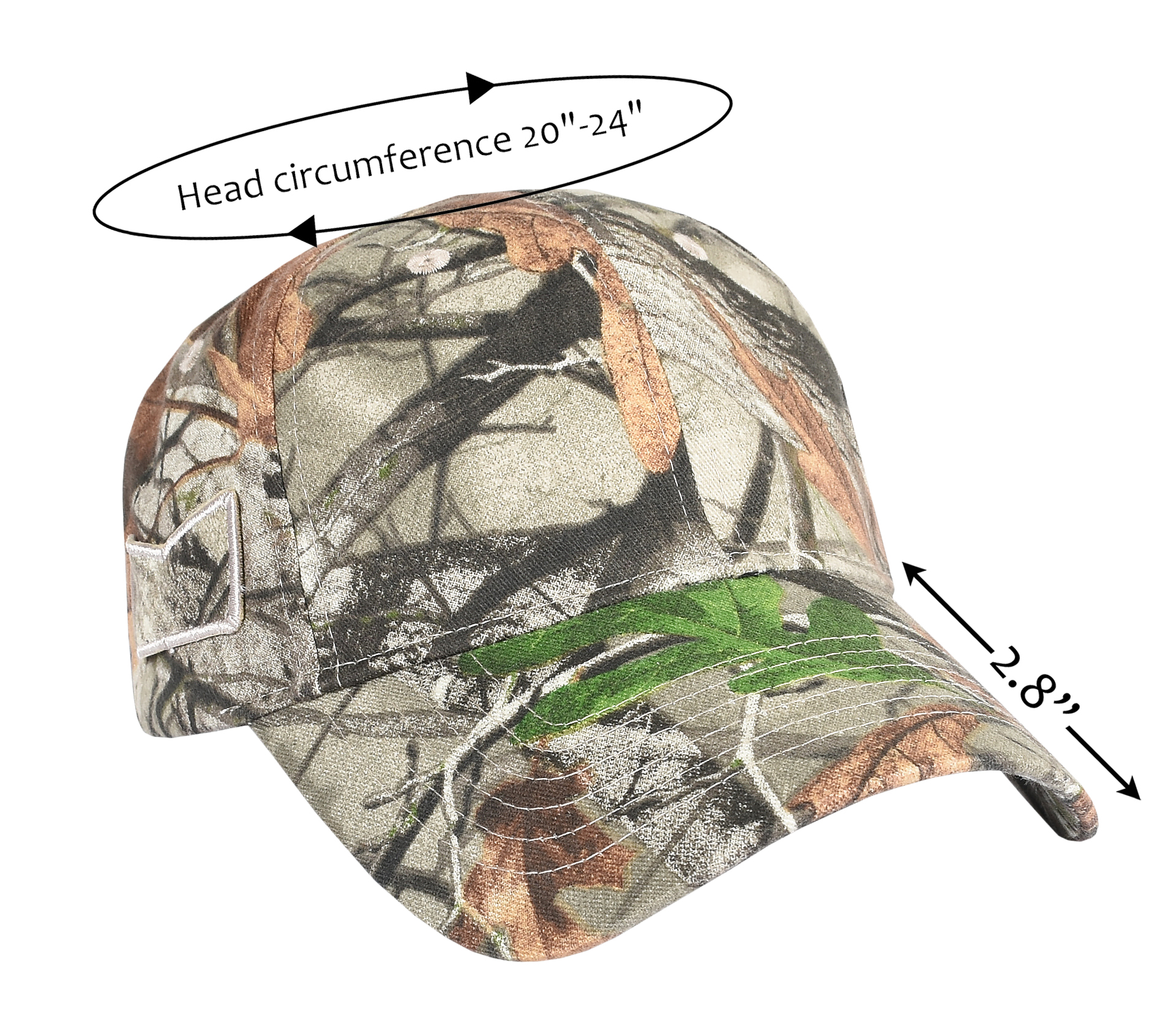 Men's Hunting Fishing Hat Camo OptiGrab Adjustable Mesh Ball Cap 3D