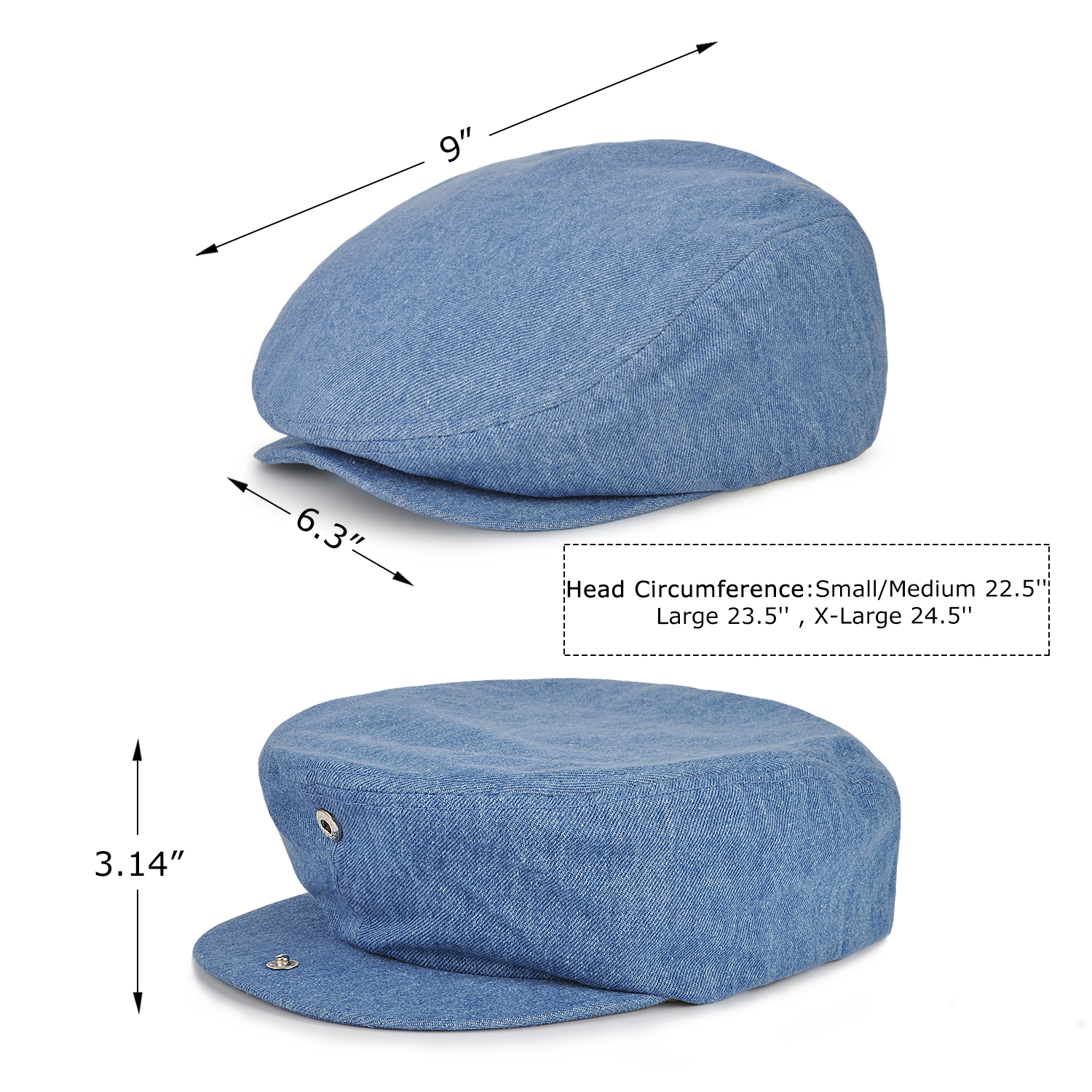 Newsboy Cap Ivy League Hat - Vintage Style, Comfortable Fit, 80% Polyester 20% Thermoplastic