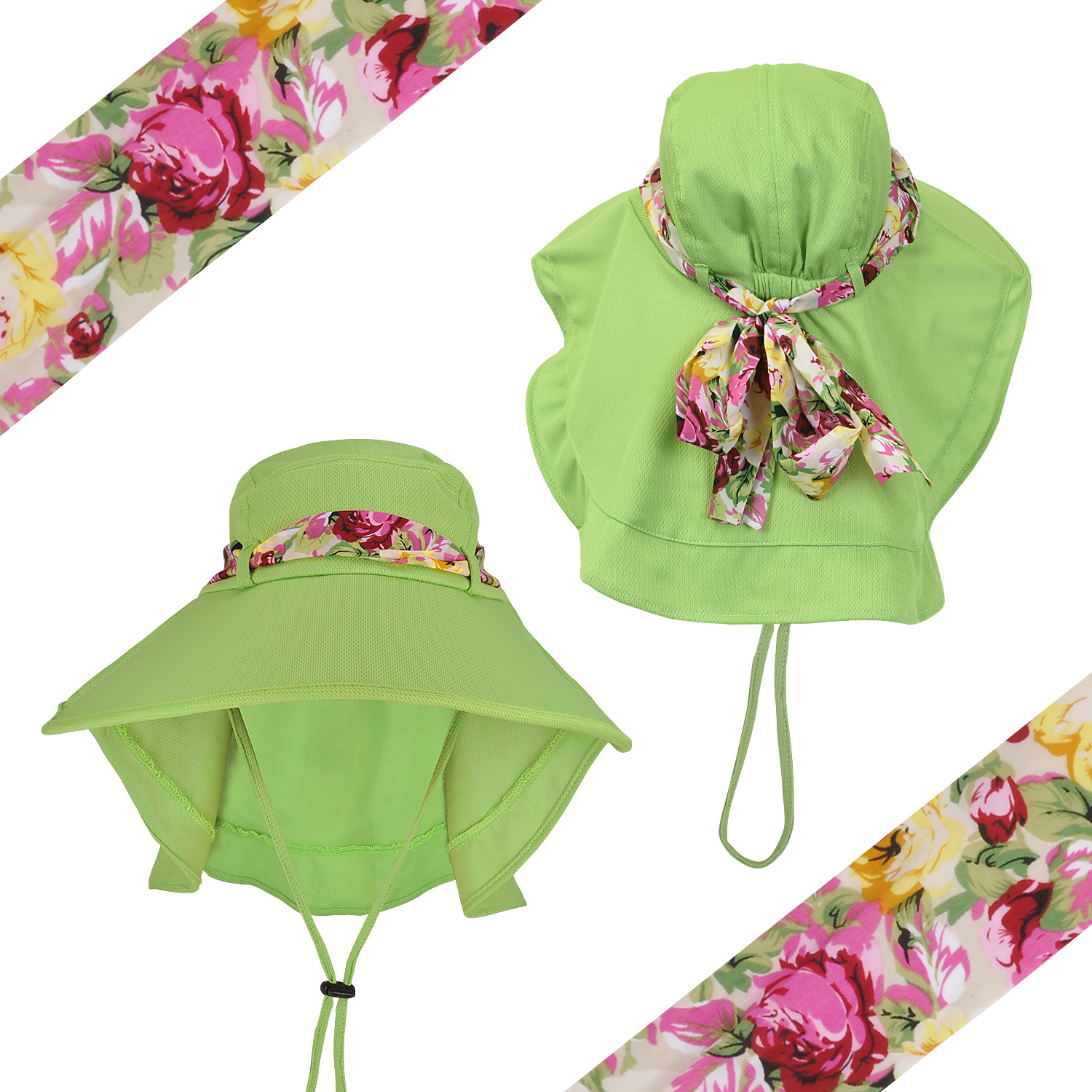 Sun Hats UV Protection Floral Large Brim Hat for Women Cap Camping Beach Hat USA - Picture 15 of 35