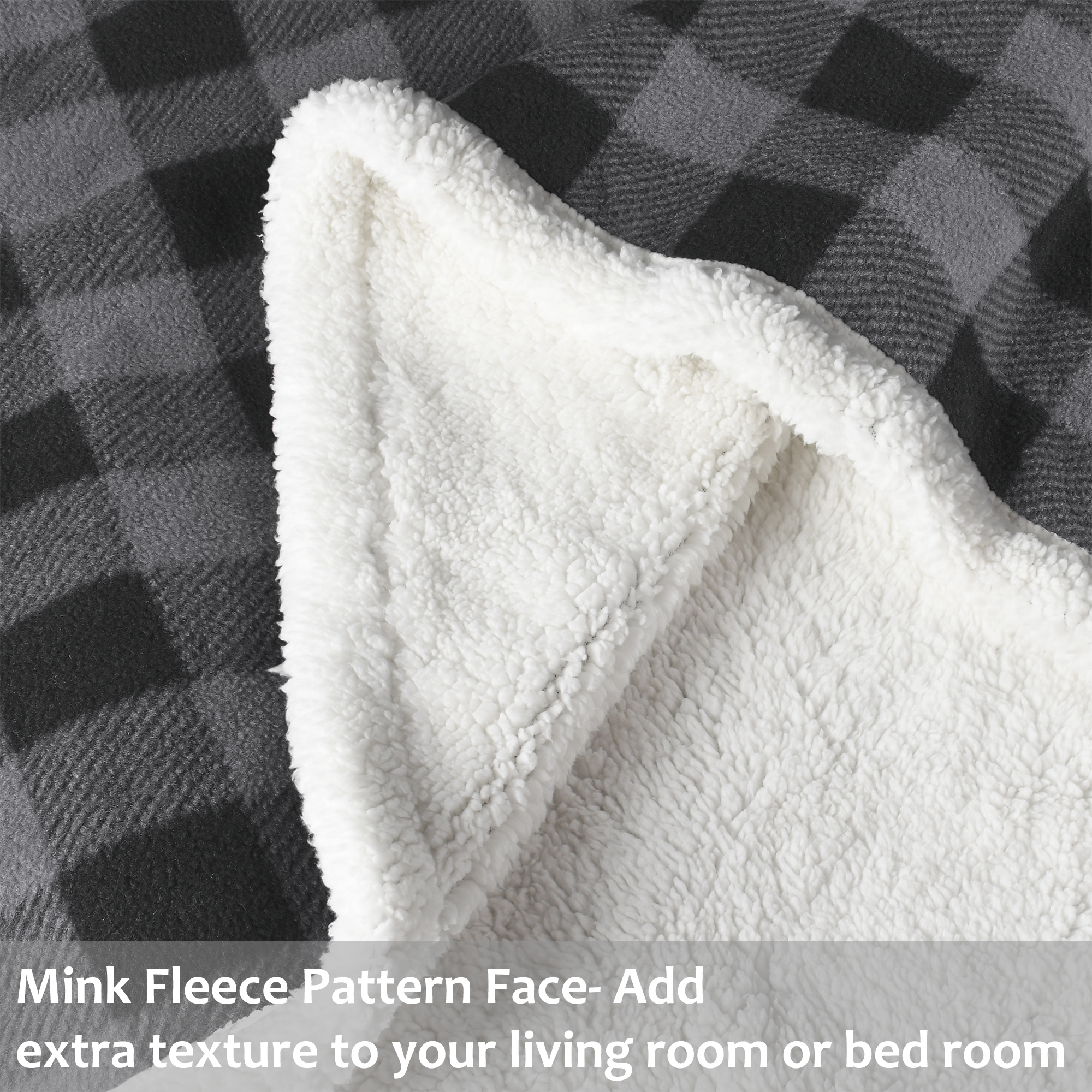 Christmas Blanket Microfiber Fleece Plaid Sherpa Holiday Throw for Couch Sofa - Picture 3 of 7