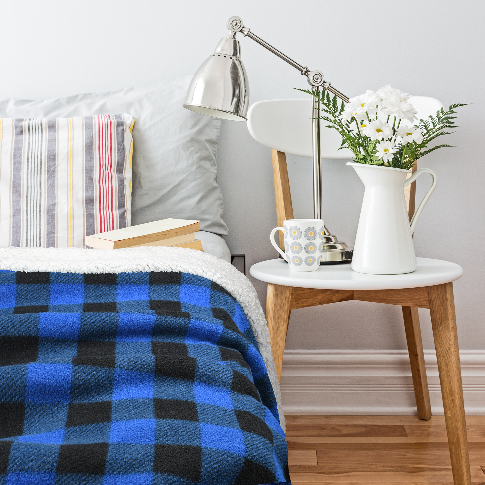 Christmas Blanket Microfiber Fleece Plaid Sherpa Holiday Throw for Couch Sofa - Picture 4 of 6