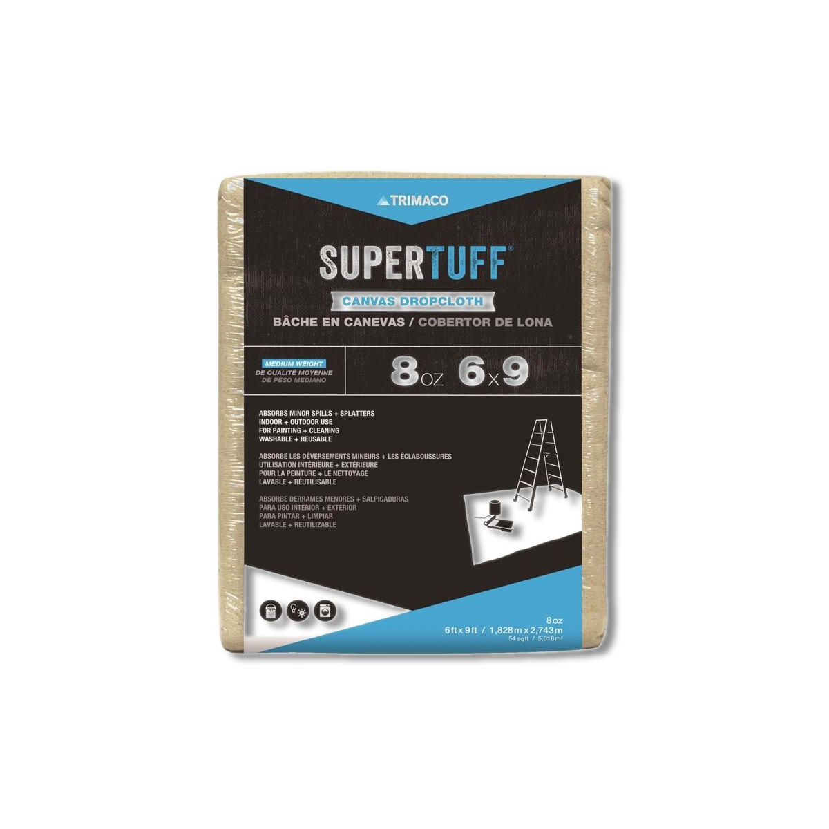 Trimaco SuperTuff 6 ft X 9 ft 8 oz Canvas Drop Cloth 58909