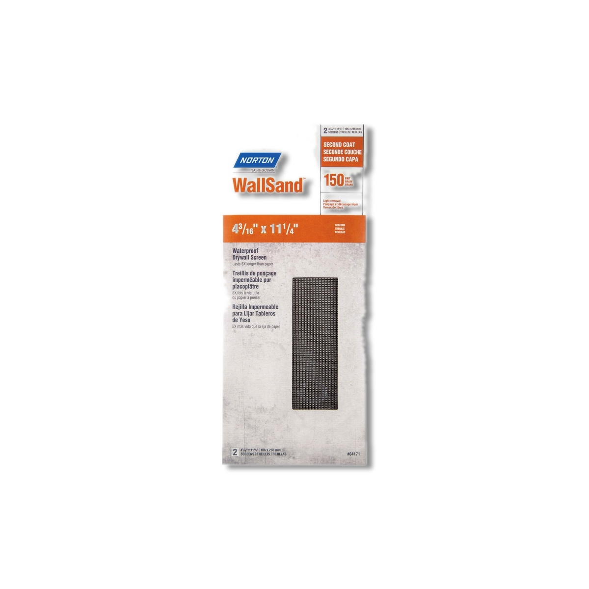 Norton WallSand 11-1/4 in X 4-3/16 in 150 Grit Silicon 2 pk 07660768320
