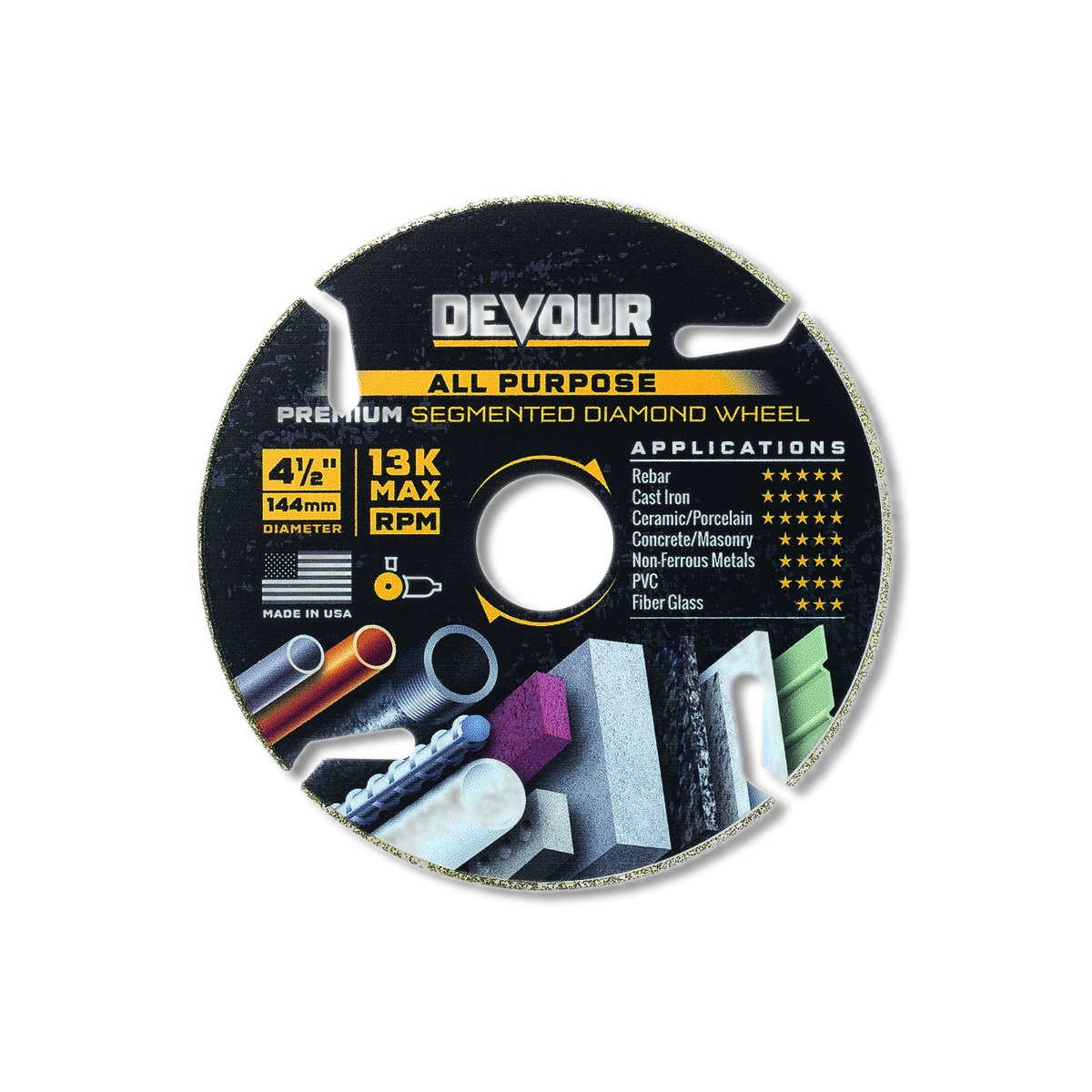 NuTek DEVOUR 4-1/2 in Diamond Segmented Cutting Wheel NT045AP