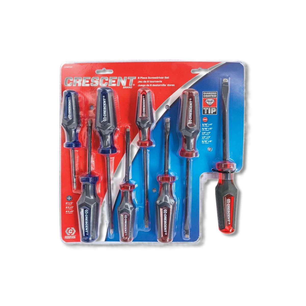Crescent Diamond Coated Screwdriver Set 8 pc CGPS8PCSET