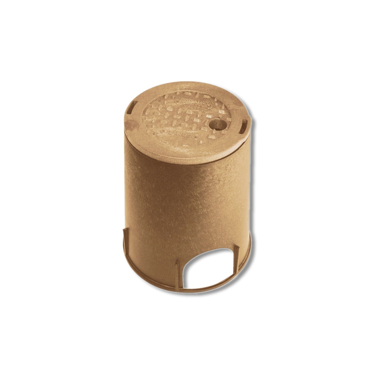 NDS 8.4 in W X 9.1 in H Round Valve Box with Overlapping Cover Brown 107BC SAND