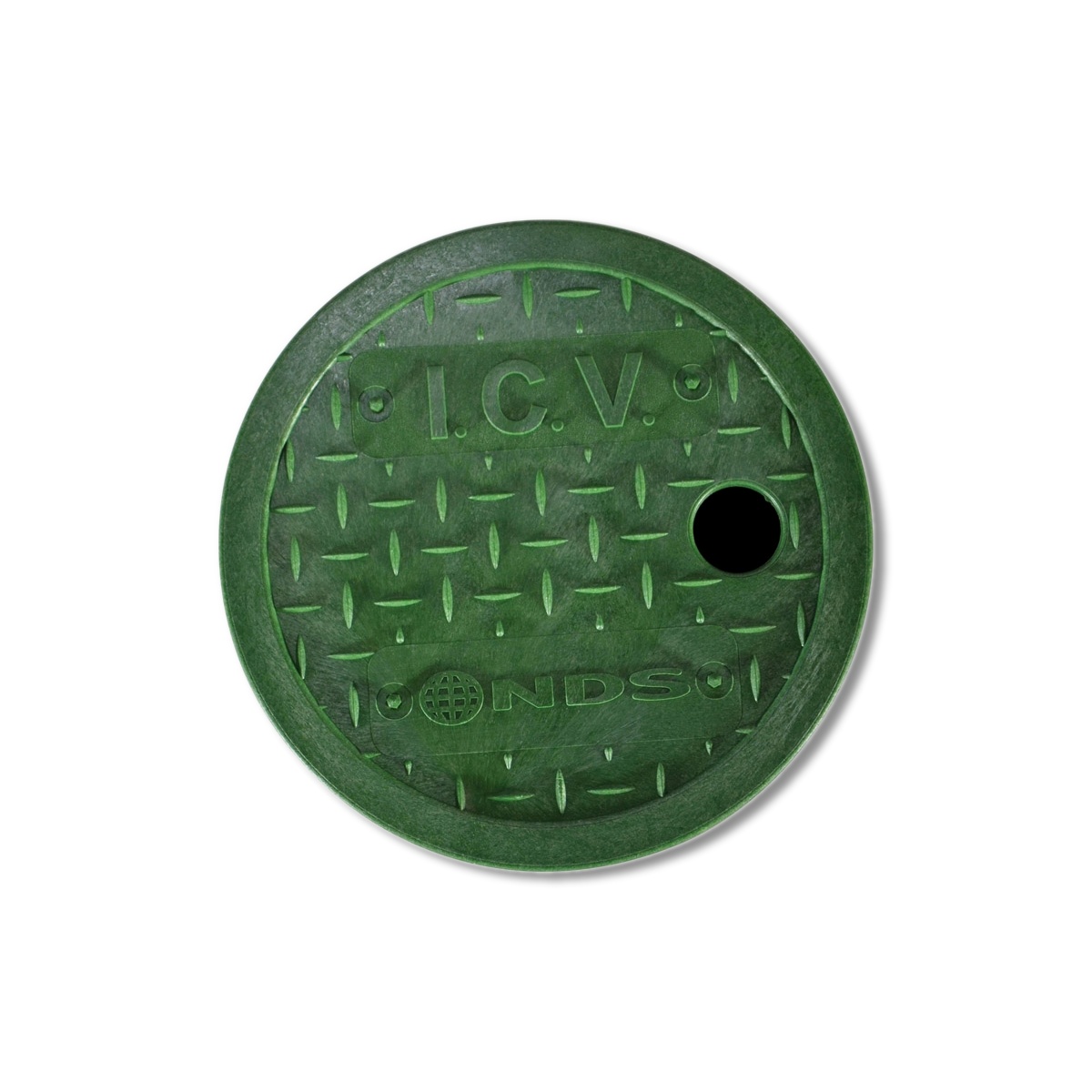 NDS ICV 7 in W X 1.6 in H Round Valve Box Cover Green D109-GL