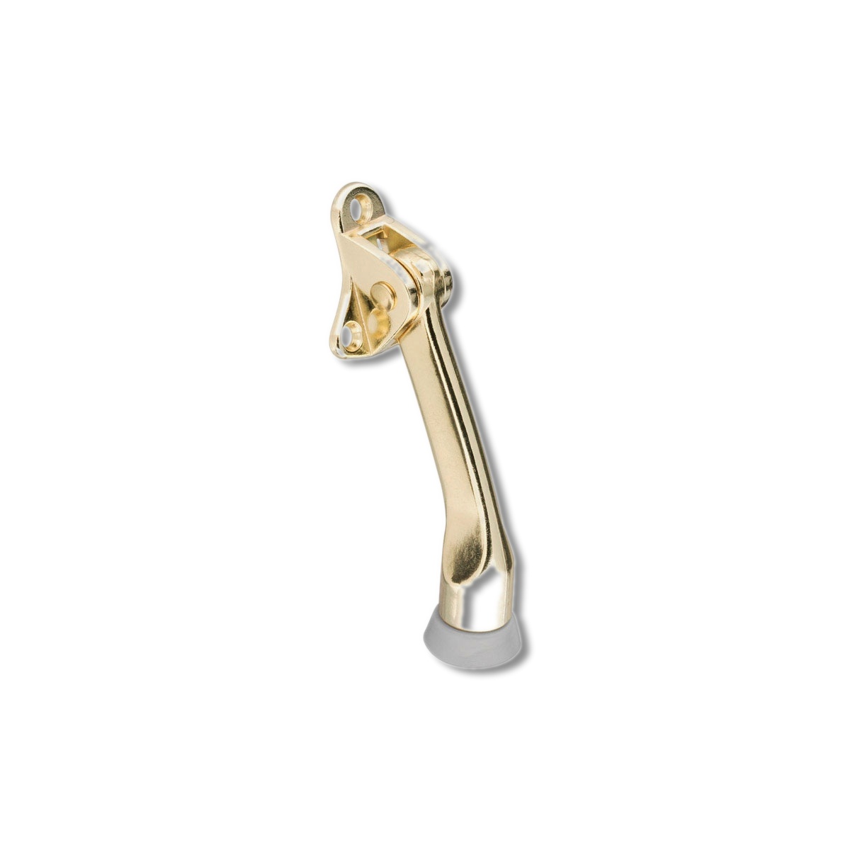 National 4 in Zinc w/Rubber Tip Brass Gold Door Stop Mounts to door N184-259