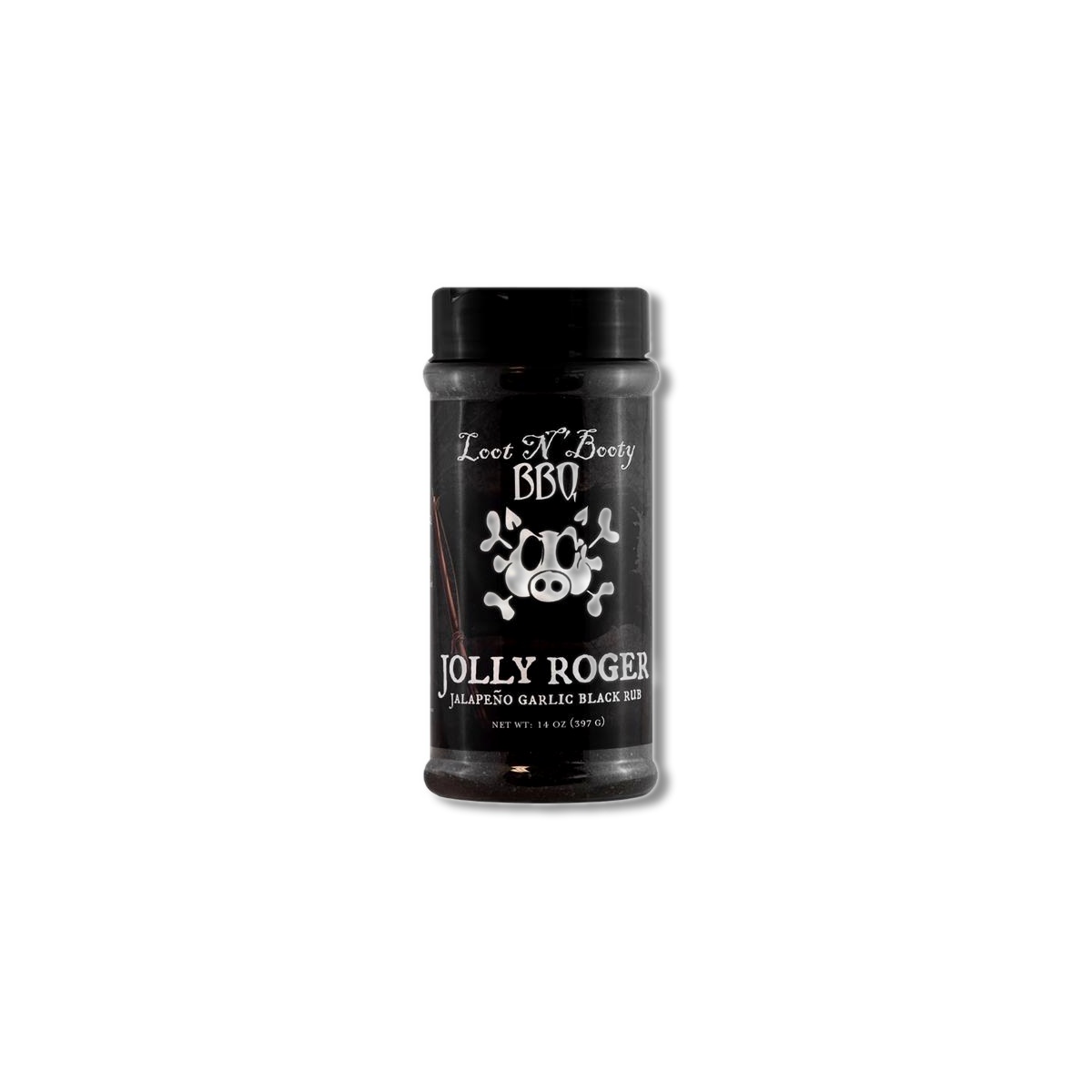 Loot N’ Booty Jolly Roger Jalapeno Garlic Black BBQ Rub 14 oz OW88410