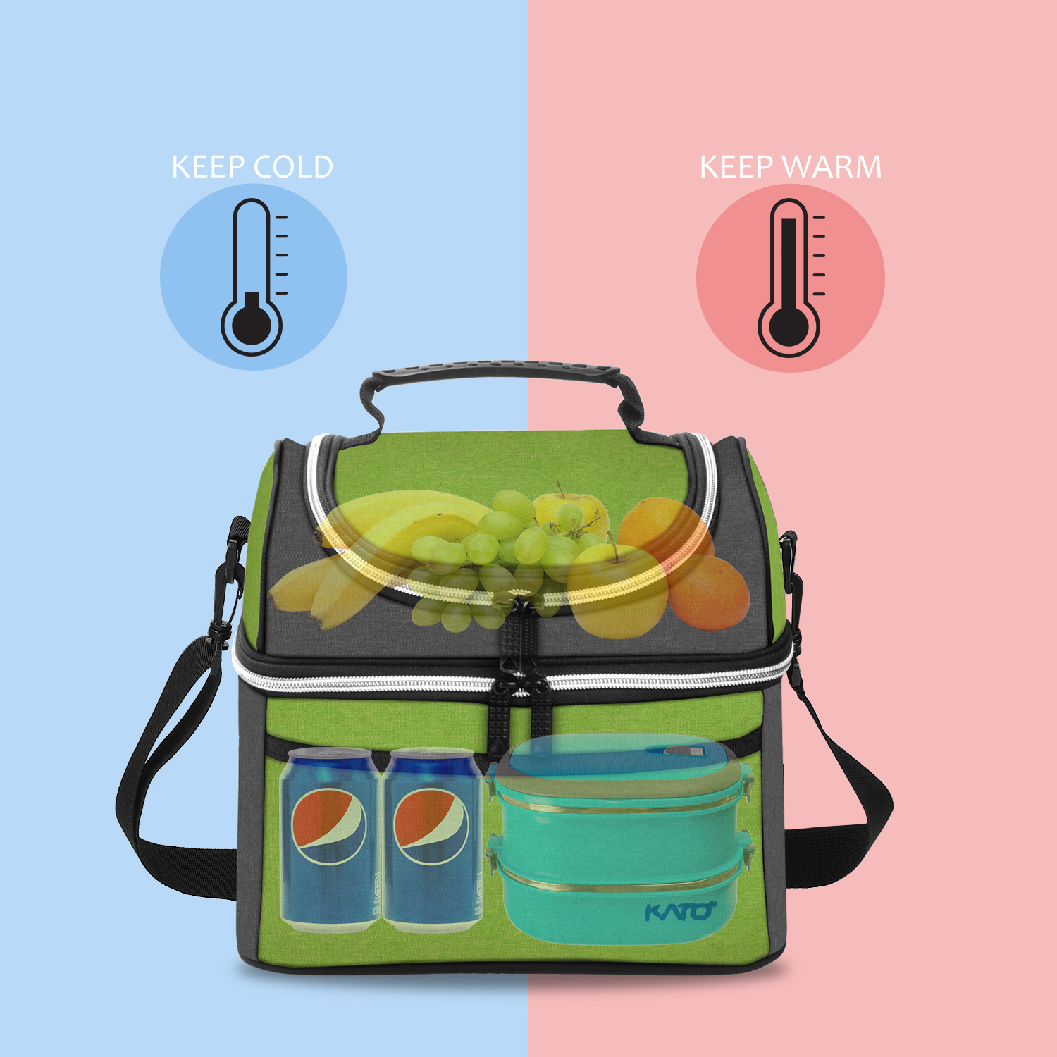 Insulated Lunch Bag Box for Women Men Thermos Cooler Hot Cold Adult Tote Food - Picture 70 of 102