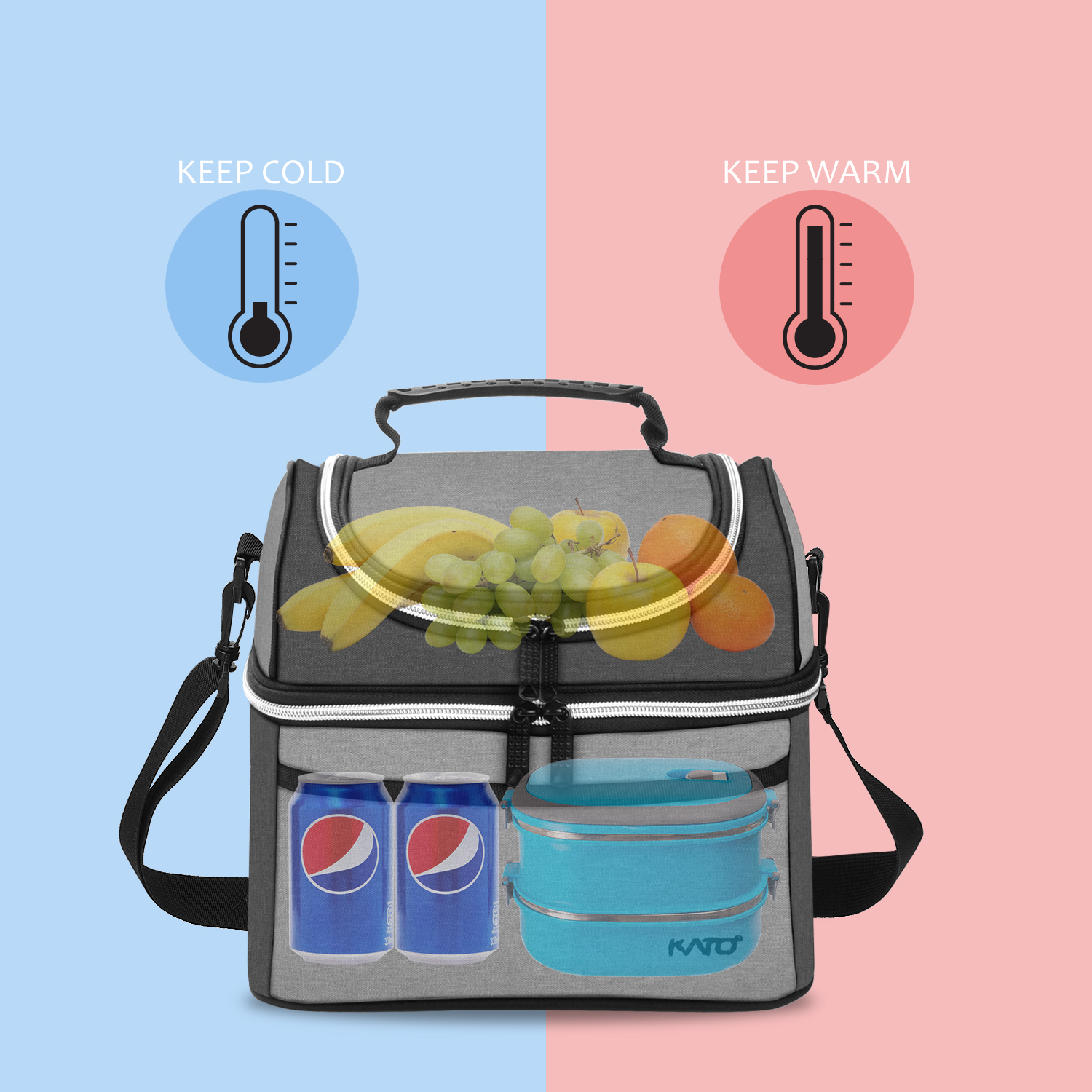 Insulated Lunch Bag Box for Women Men Thermos Cooler Hot Cold Adult Tote Food - Picture 31 of 102