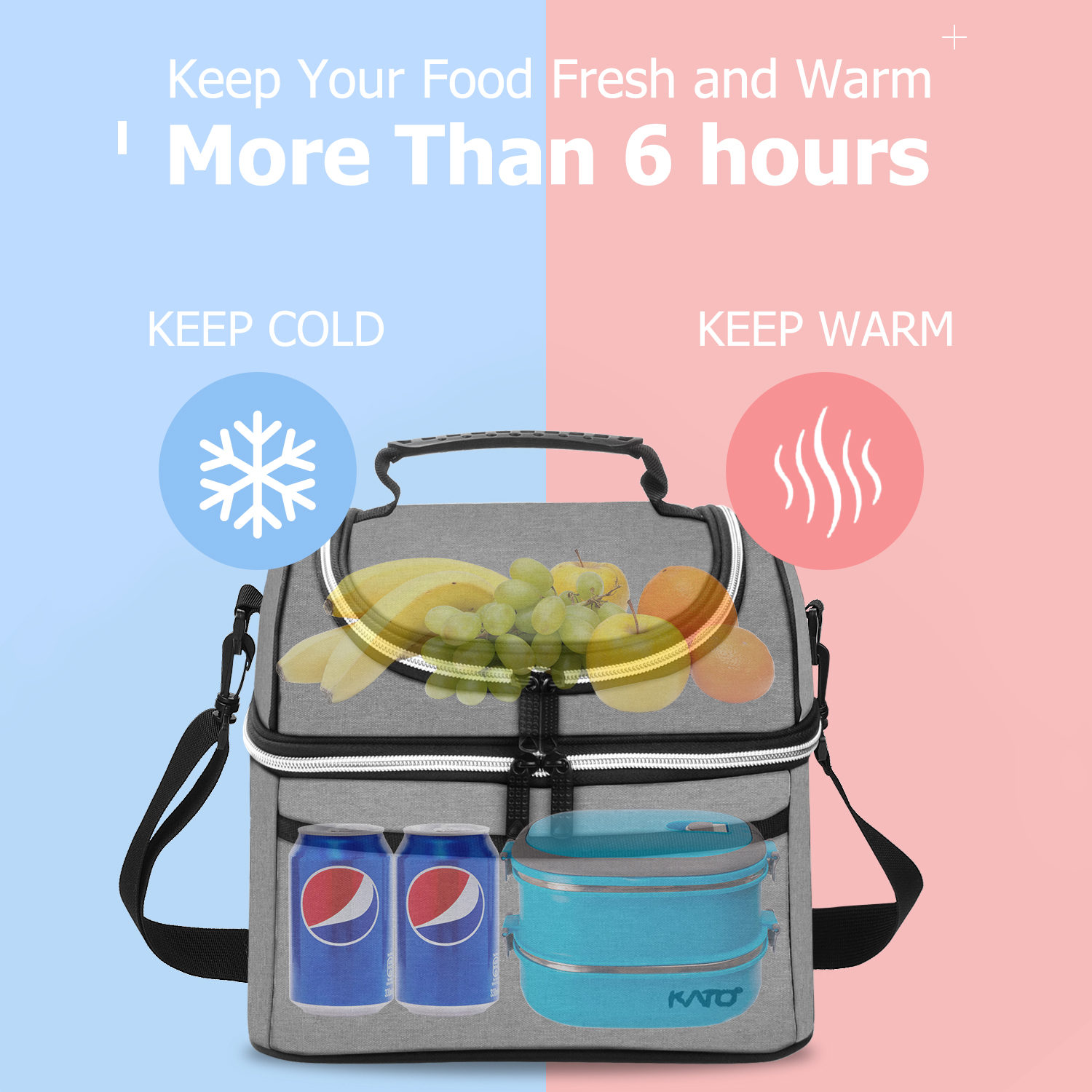 Bolsos aislados bolsa de almuerzo refrigerador grande bento bolsa caja de almuerzo para hombres mujeres adultos - Imagen 103 de 132