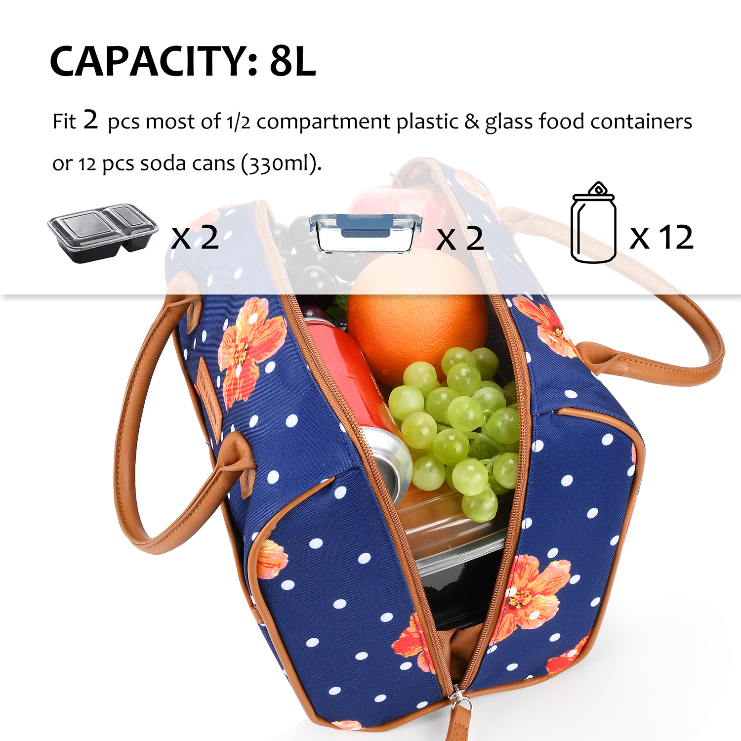 thumbnail image 2 of Tirrinia Insulated Lunch Bag – Leakproof Adult Lunch Box For Work, School, Picnics – Unisex 2 of 5