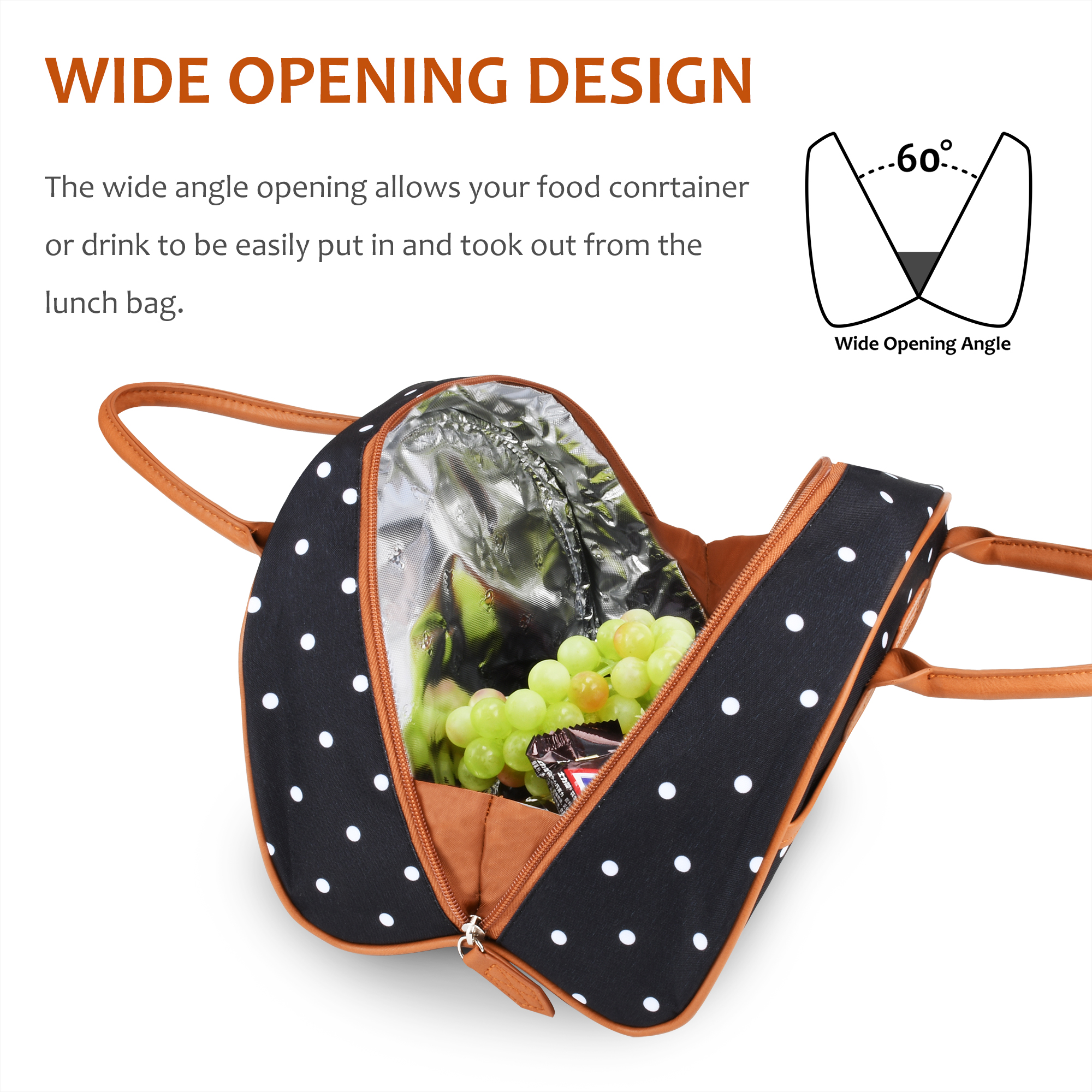 Insulated Lunch Bag Cooler Bag Tote Lunch Box Work Picnic for Women Men Kids - Picture 23 of 99