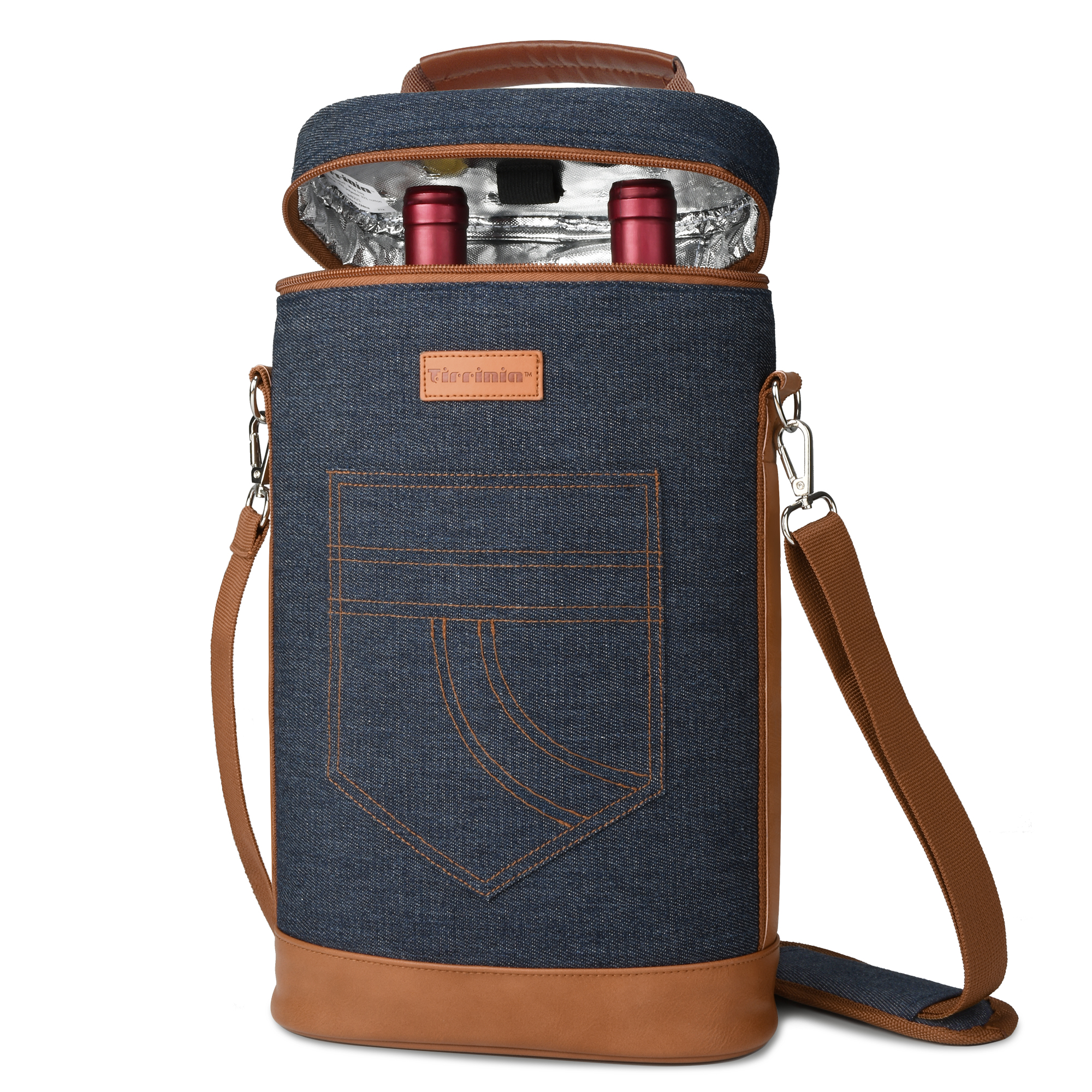 Wine Carrier Bag Insulated 2 Bottle Cooler Protection Carrying Tote Travel - Picture 37 of 79