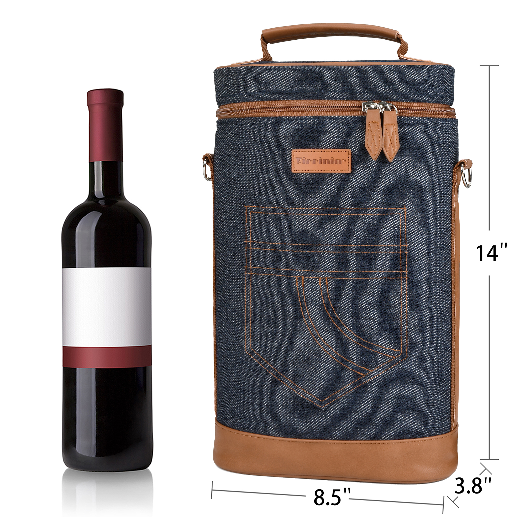 Wine Carrier Bag Insulated 2 Bottle Cooler Protection Carrying Tote Travel - Picture 40 of 79