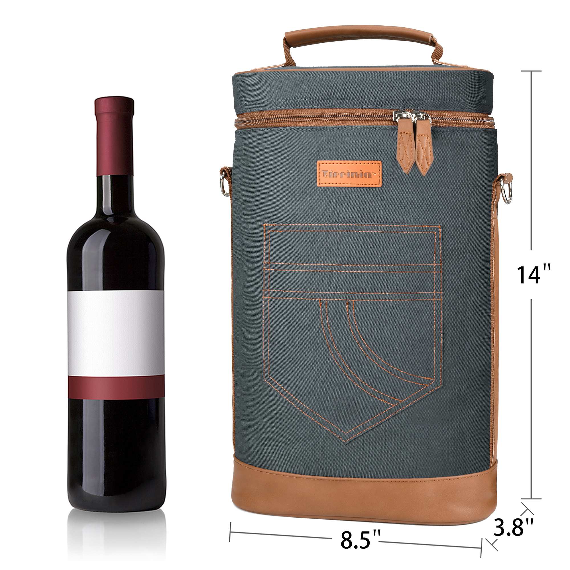 Wine Carrier Bag Insulated 2 Bottle Cooler Protection Carrying Tote Travel - Picture 47 of 79