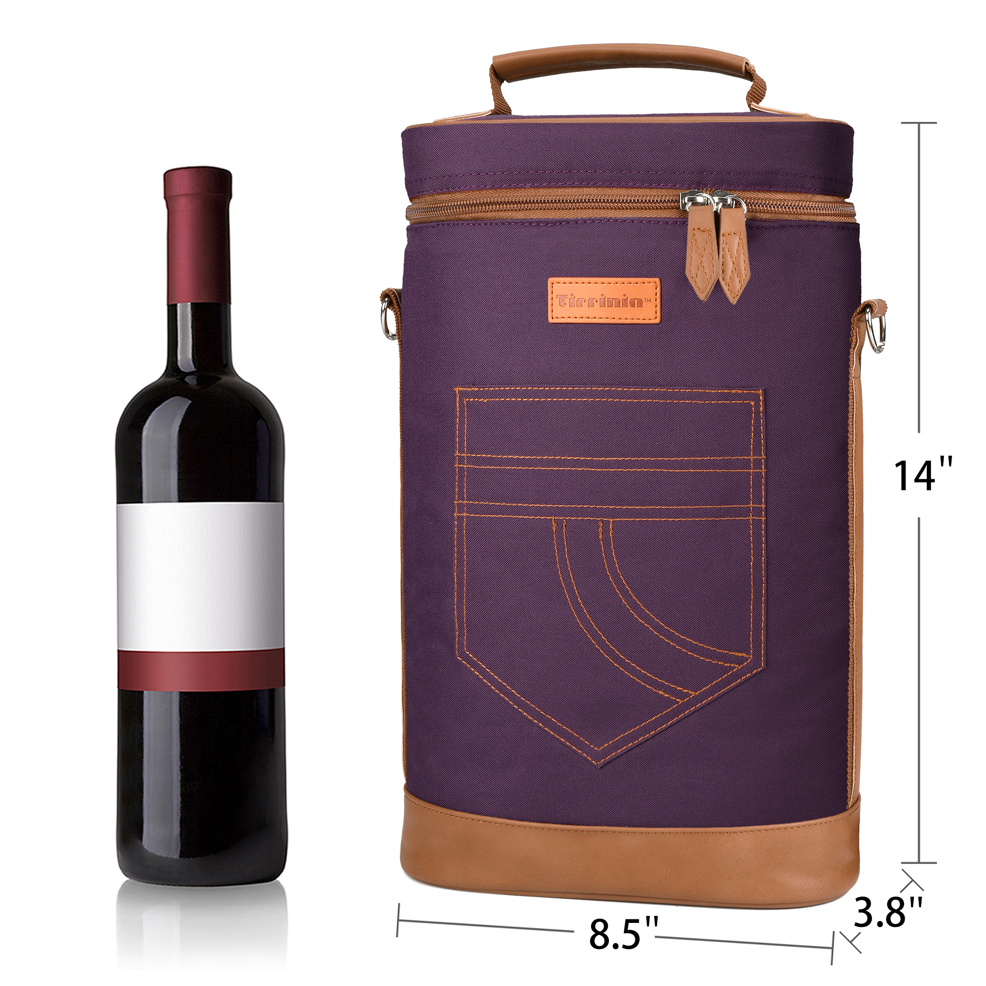 Wine Carrier Bag Insulated 2 Bottle Cooler Protection Carrying Tote Travel - Picture 62 of 79