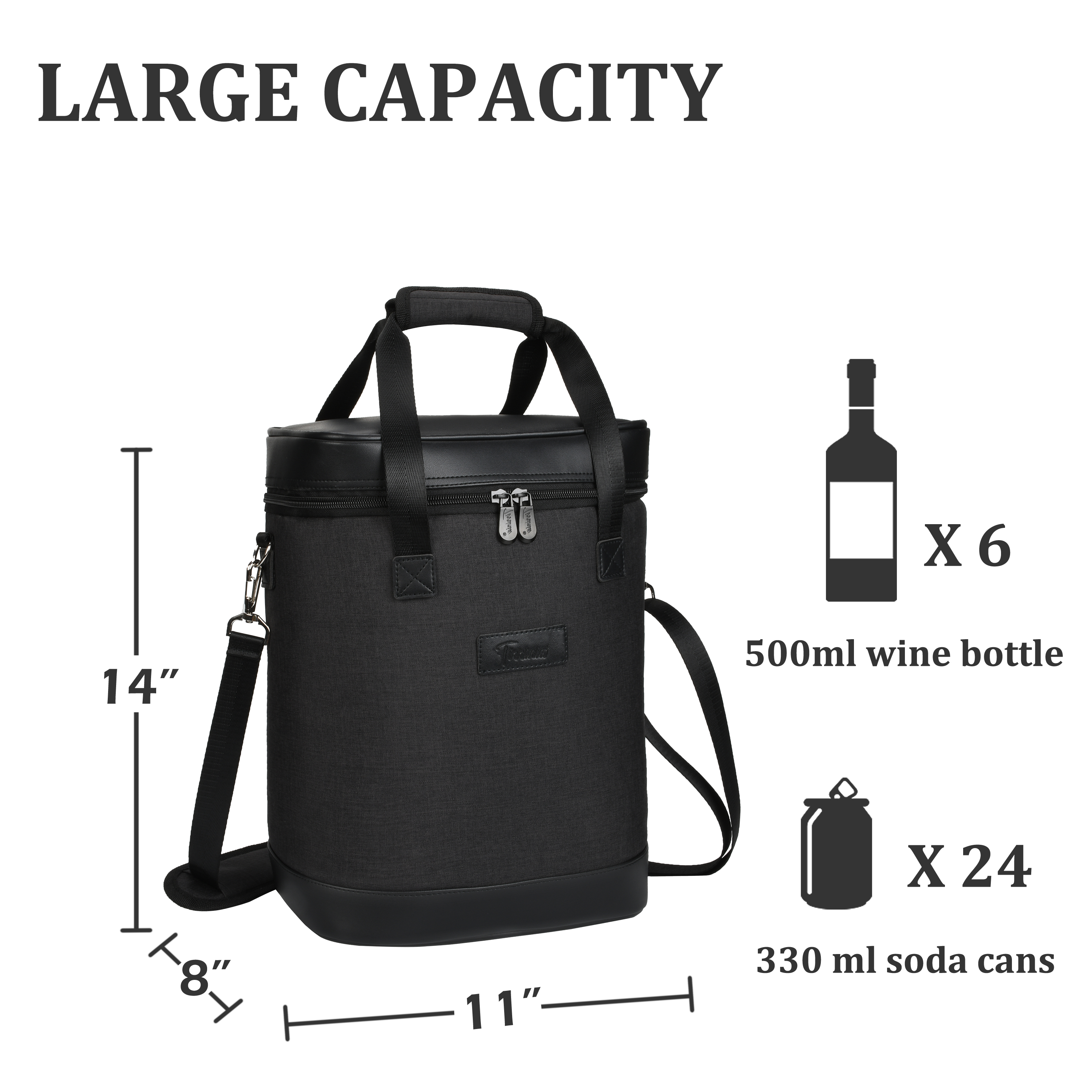 Wine Carrier Bag Insulated 6 Bottle Cooler Protection Carrying Tote Case Travel - Picture 13 of 35