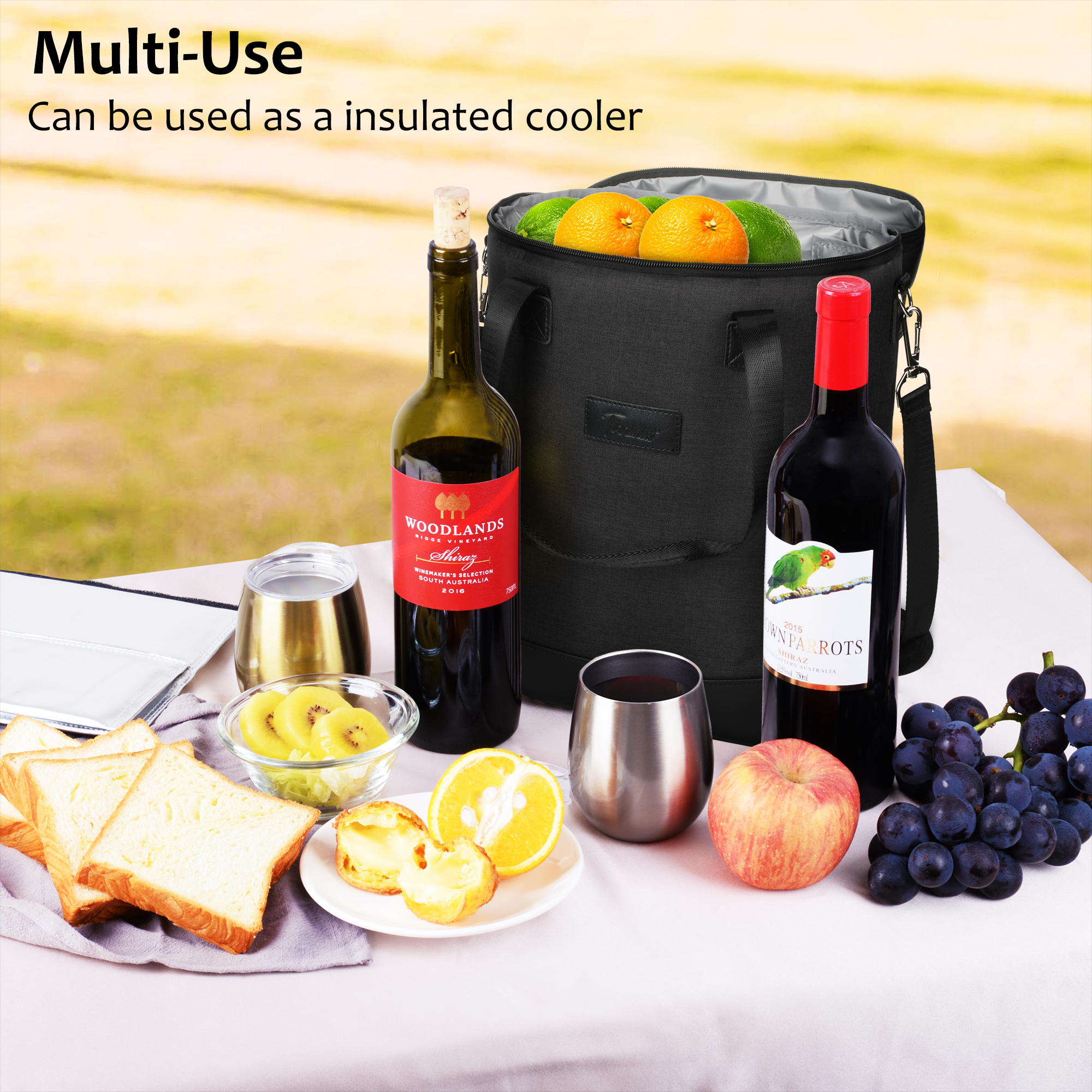 Wine Carrier Bag Insulated 6 Bottle Cooler Protection Carrying Tote Case Travel - Picture 14 of 35