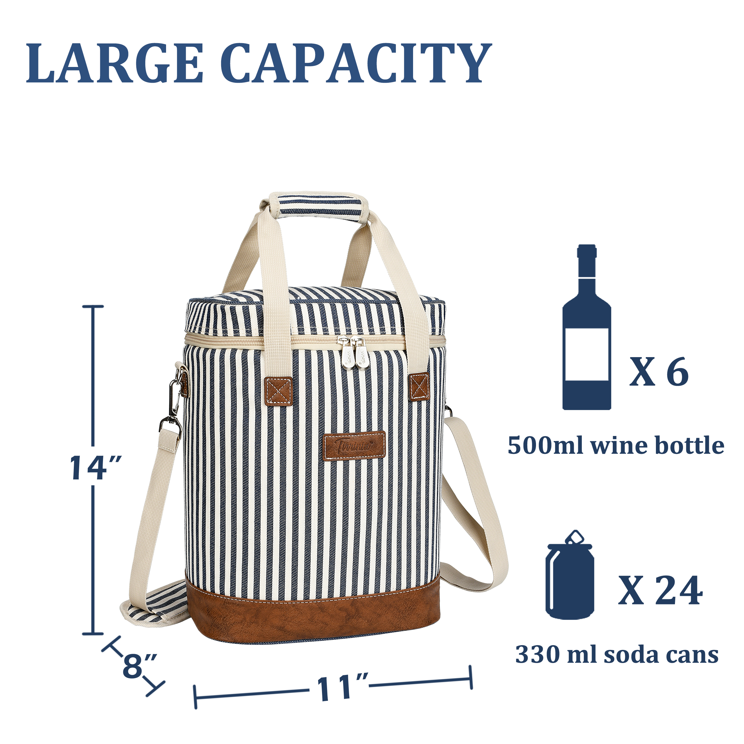 Wine Carrier Bag Insulated 6 Bottle Cooler Protection Carrying Tote Case Travel - Picture 20 of 35