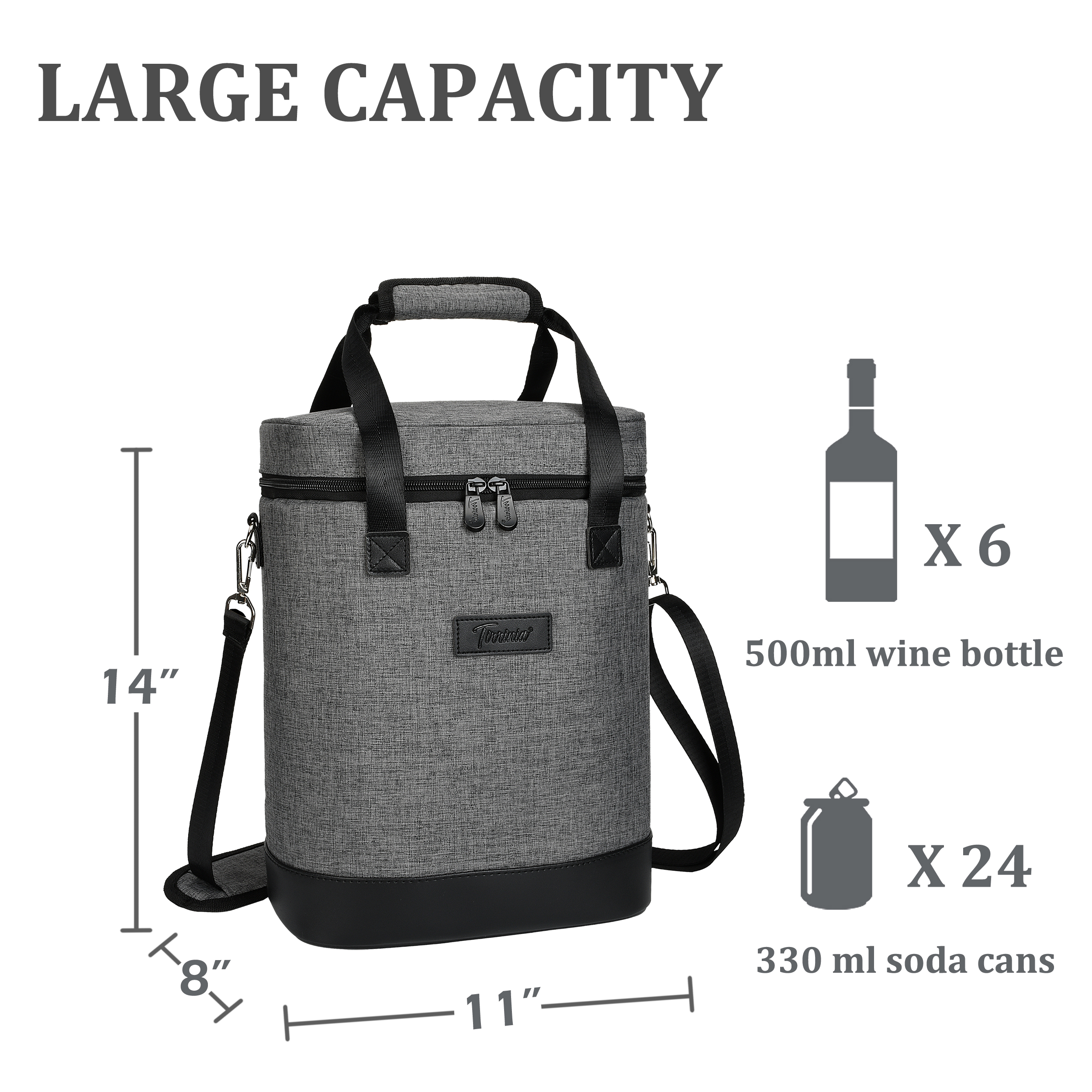 Wine Carrier Bag Insulated 6 Bottle Cooler Protection Carrying Tote Case Travel - Picture 27 of 35