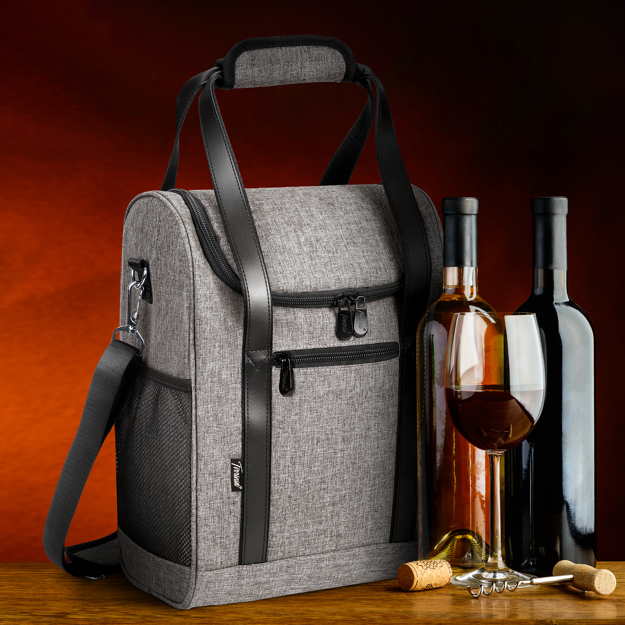 Wine Carrier Bag Insulated 6 Bottle Cooler Protection Carrying Tote Case Travel - Picture 31 of 35