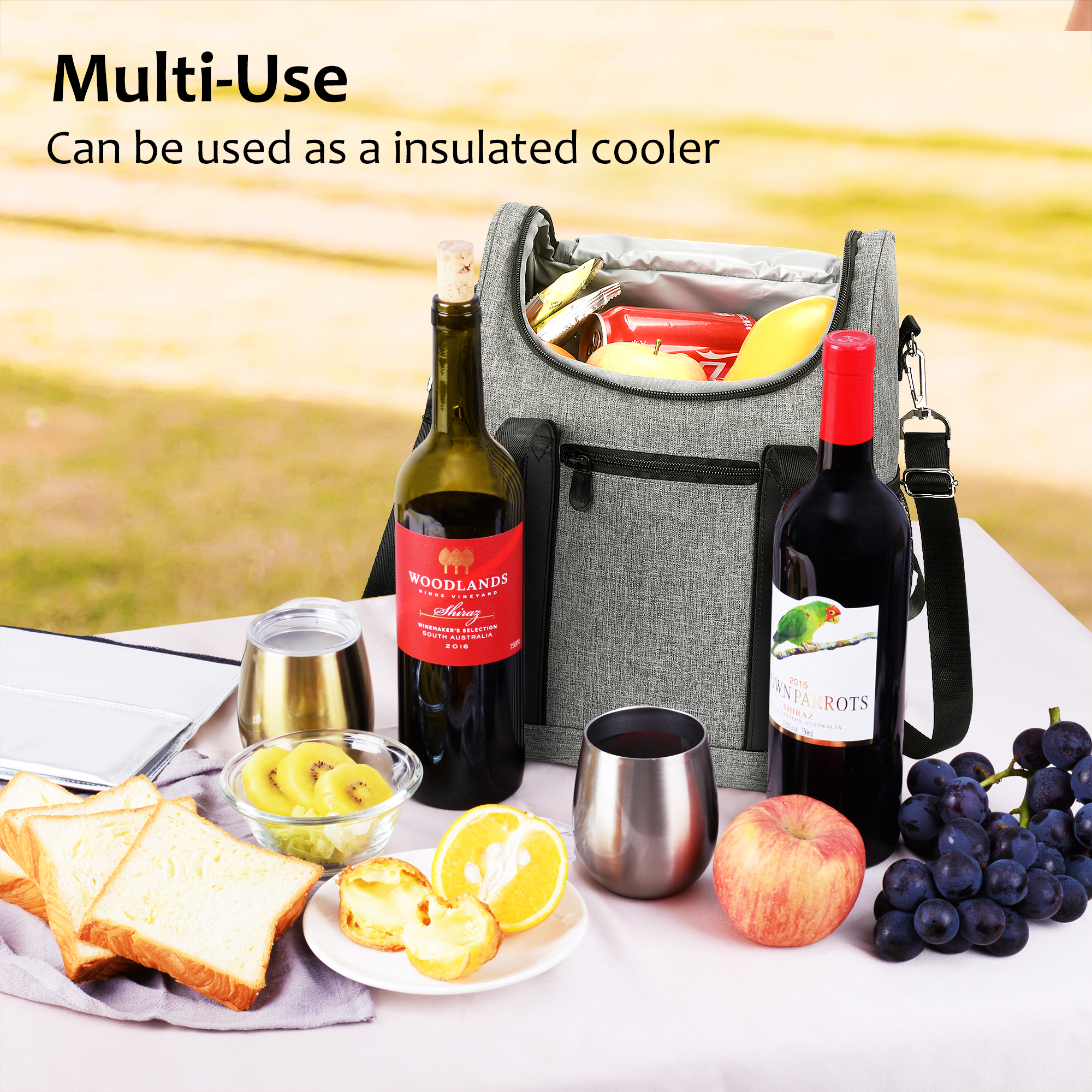 Wine Carrier Bag Insulated 6 Bottle Cooler Protection Carrying Tote Case Travel - Picture 35 of 35