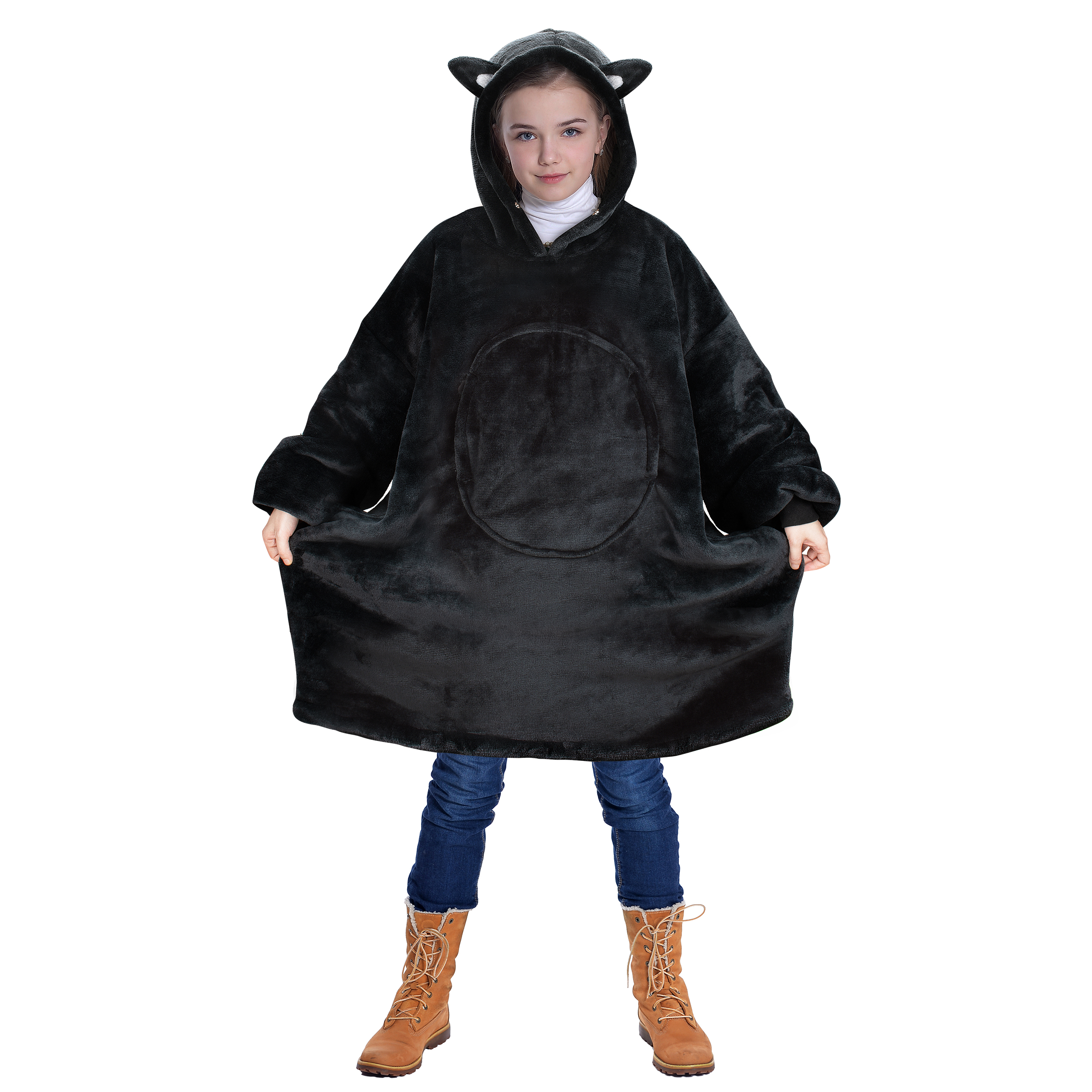 Catalonia Decke Hoodie für Kinder Oversized tragbar Sherpa Sweatshirt Pullover - Bild 1 von 8