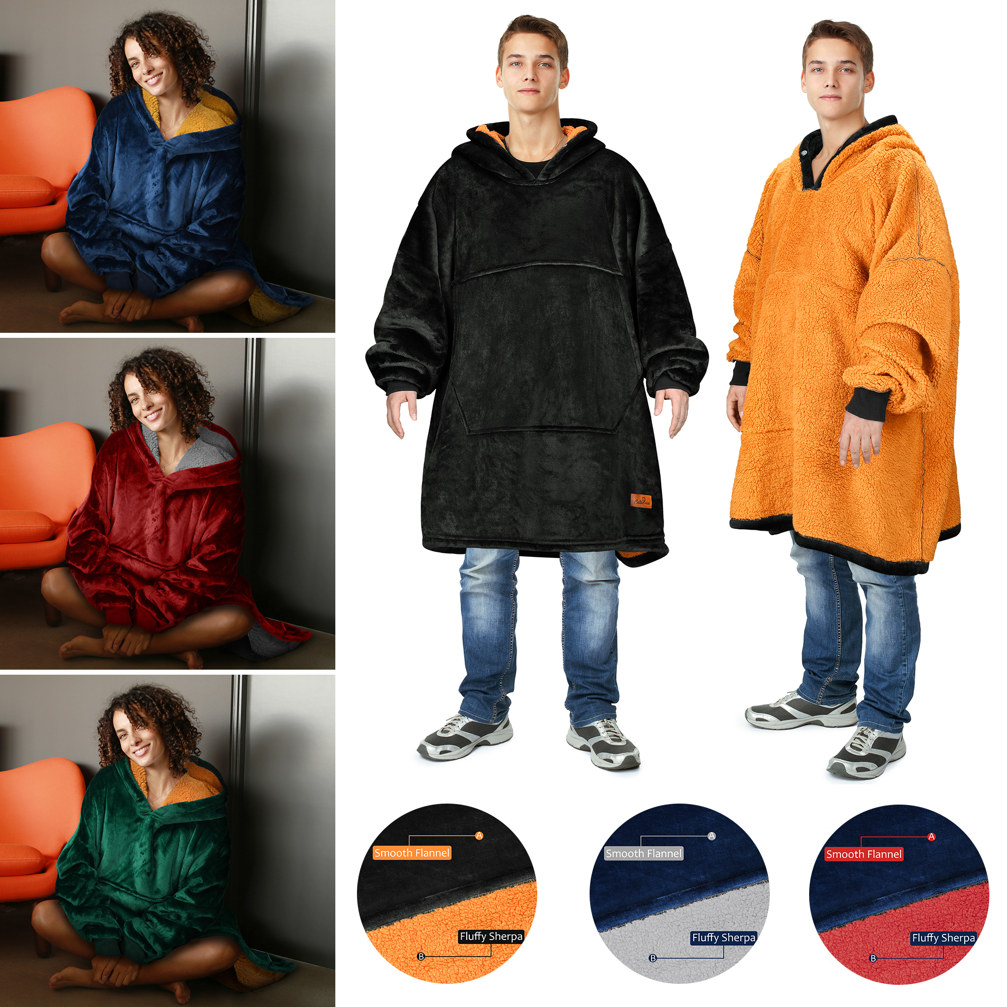 OVERSIZE SOFT Fleece HOODIE SHERPA 