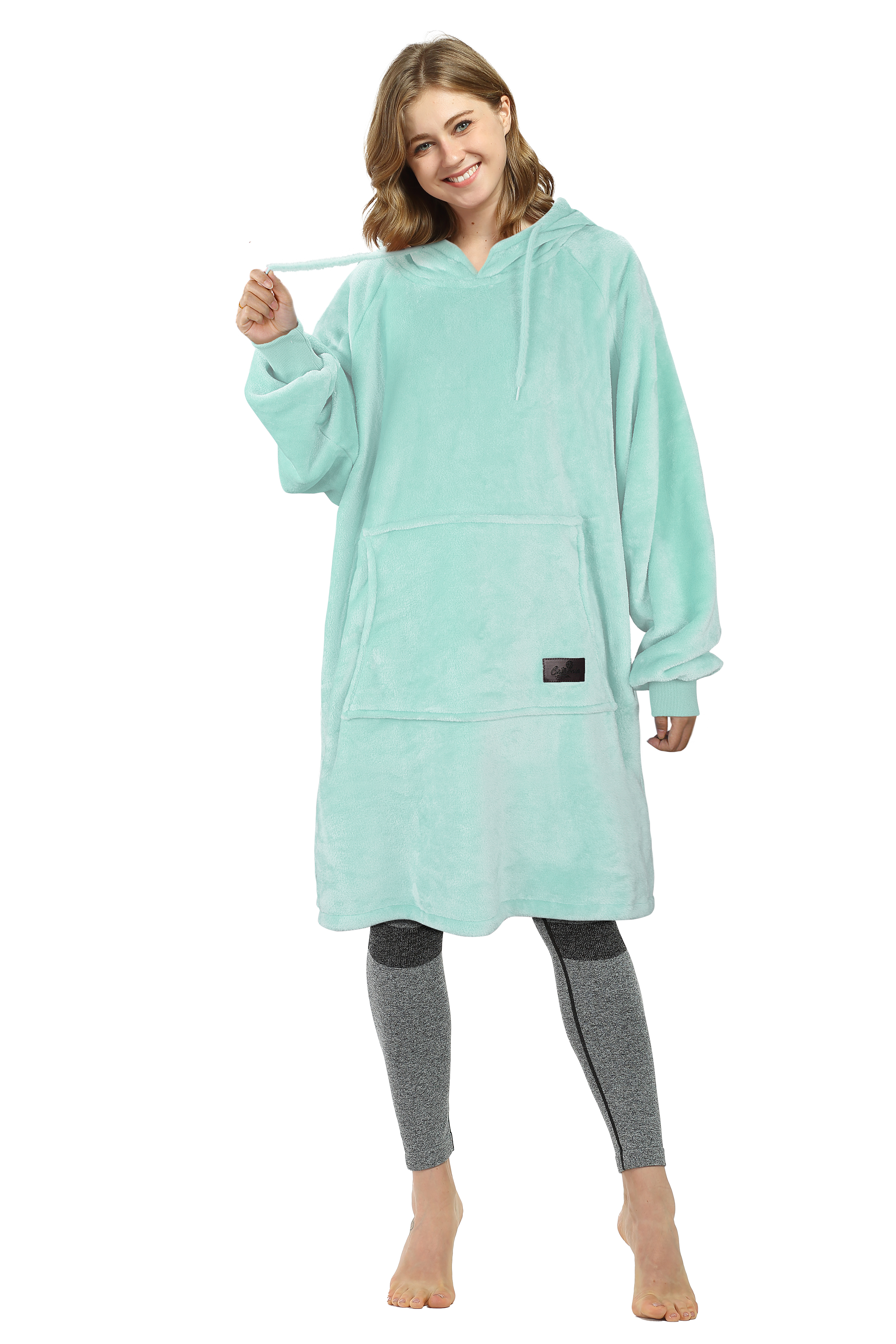 Womens Long Sleeve Hooded Hoodie Sweatshirt Winter Warm Pullover Tops Mini Dress - Picture 14 of 77