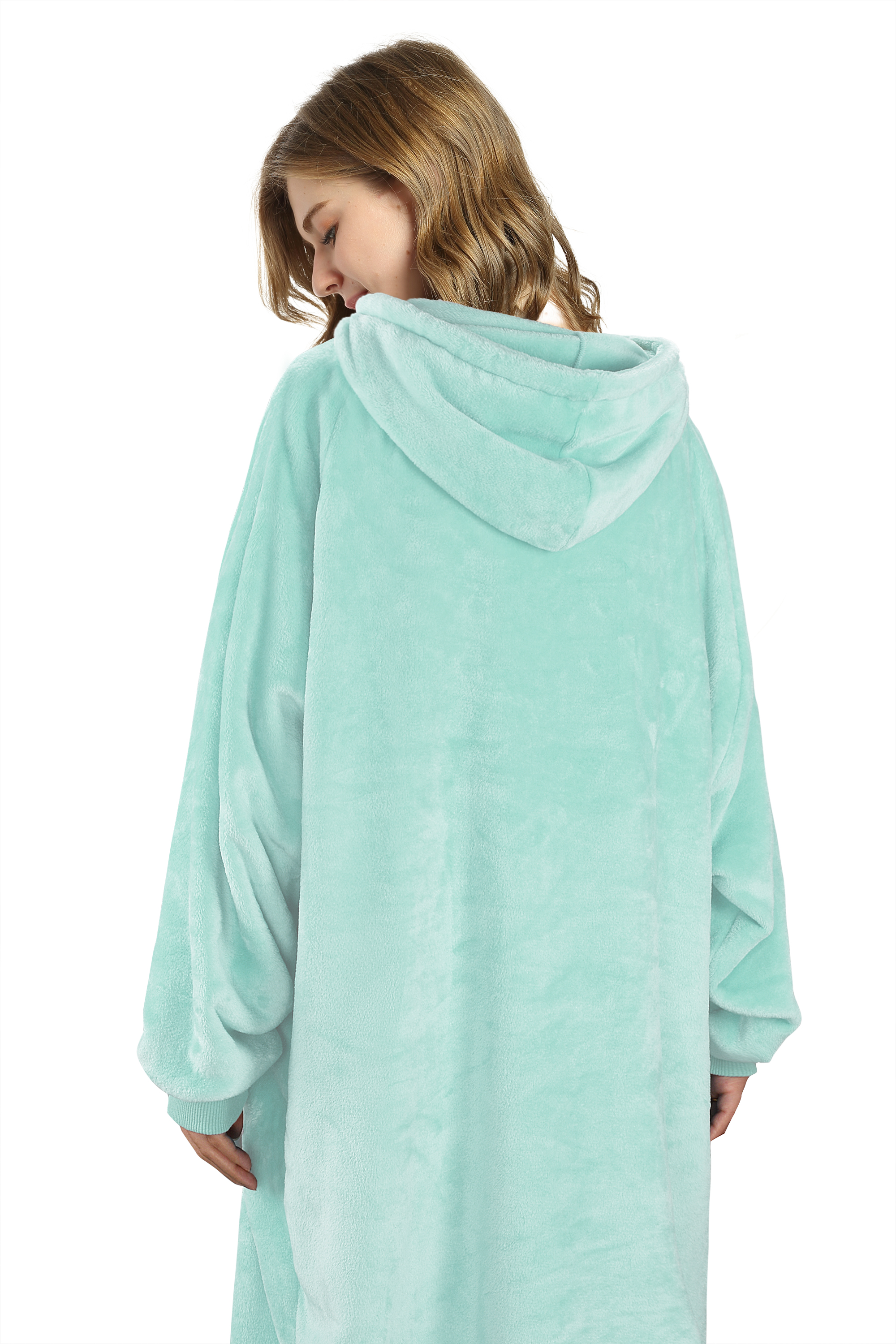 Womens Long Sleeve Hooded Hoodie Sweatshirt Winter Warm Pullover Tops Mini Dress - Picture 15 of 77