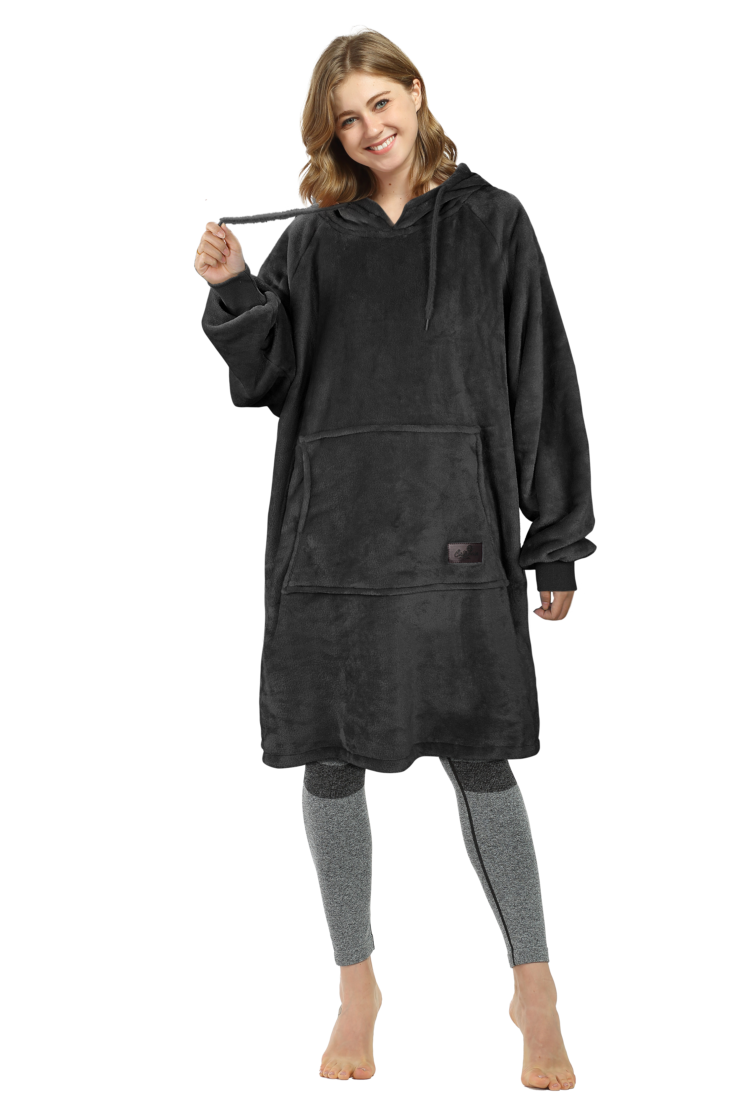 Womens Long Sleeve Hooded Hoodie Sweatshirt Winter Warm Pullover Tops Mini Dress - Picture 23 of 77